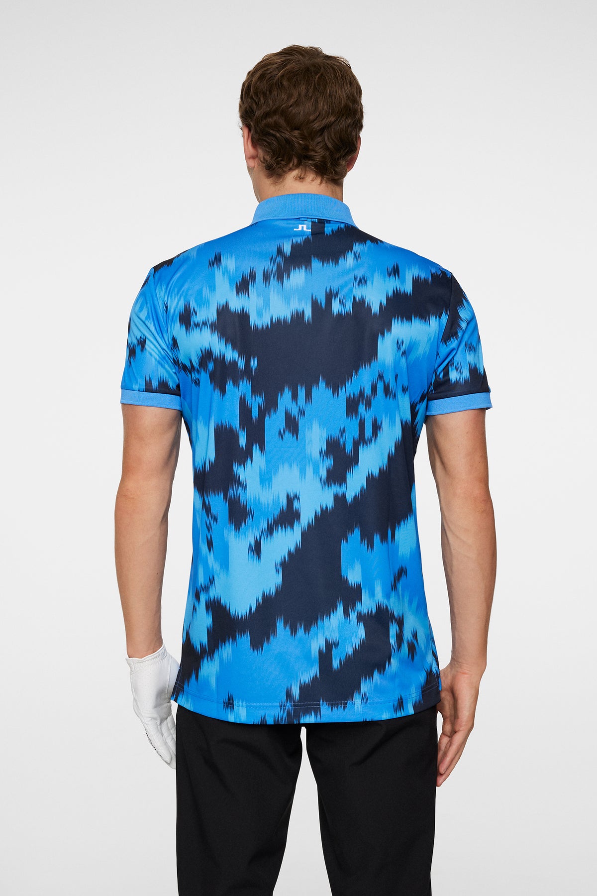 Tour Tech Print Polo in Warp Sonic Blue L by J.Lindeberg