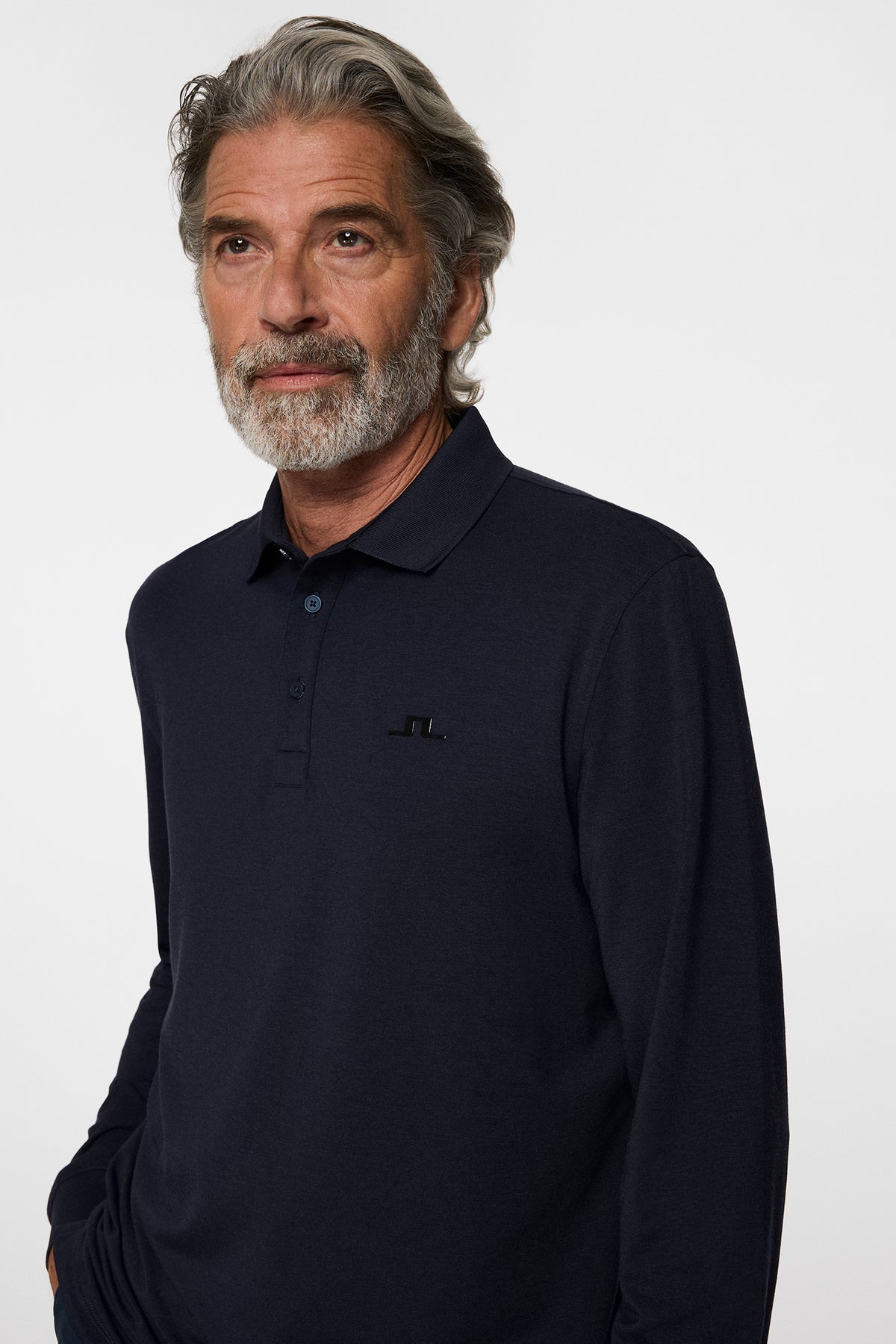 Florian LS Polo in Navy Melange by J.Lindeberg