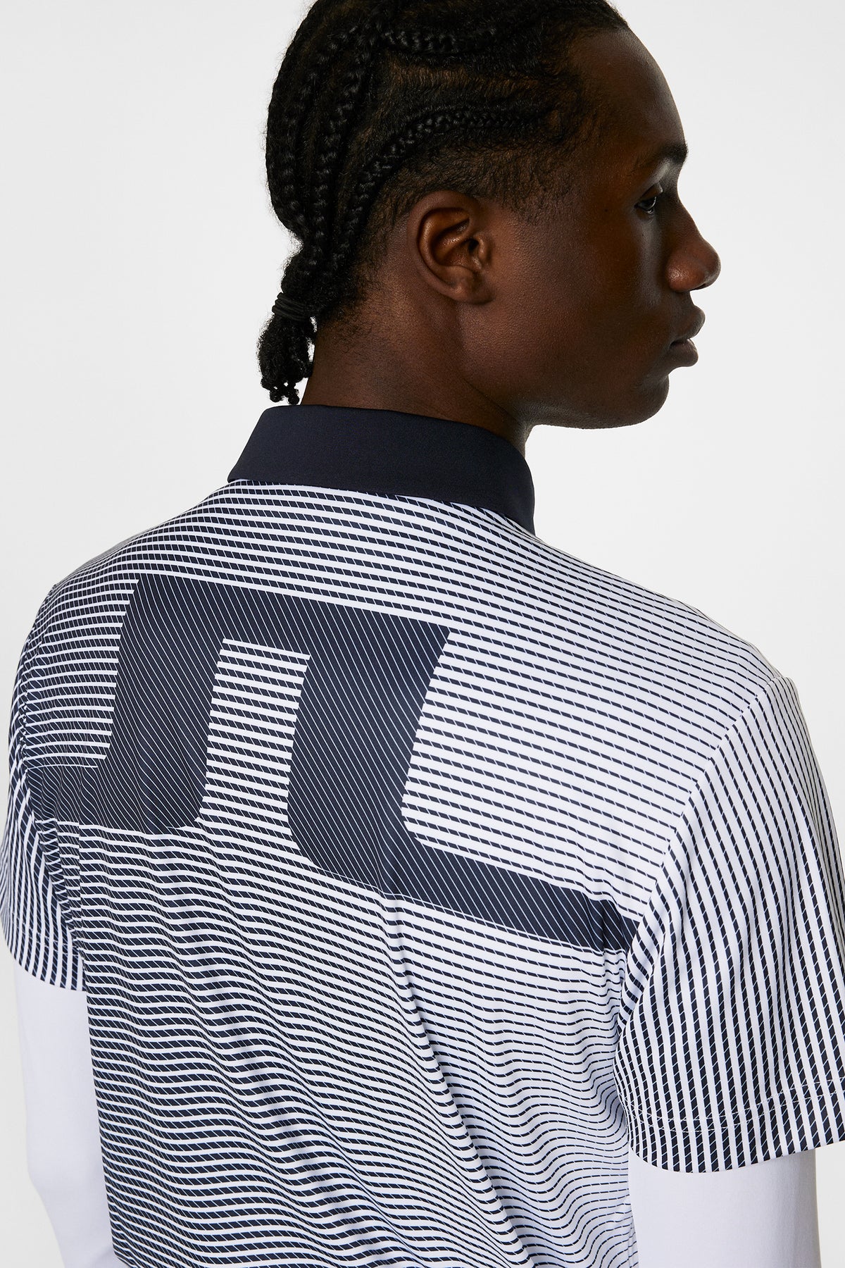 Marvin Stripe Polo in White by J.Lindeberg
