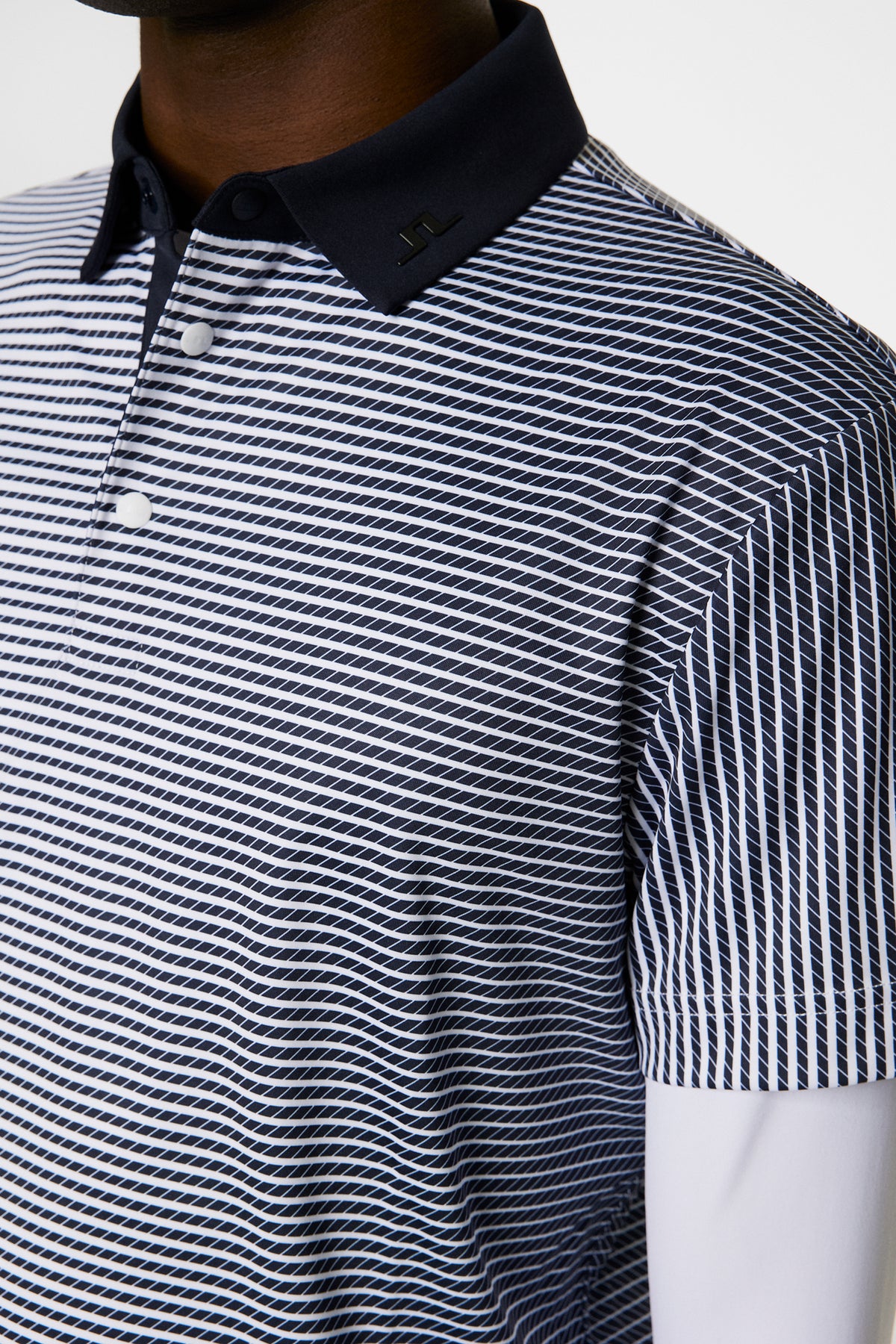 Marvin Stripe Polo in White by J.Lindeberg
