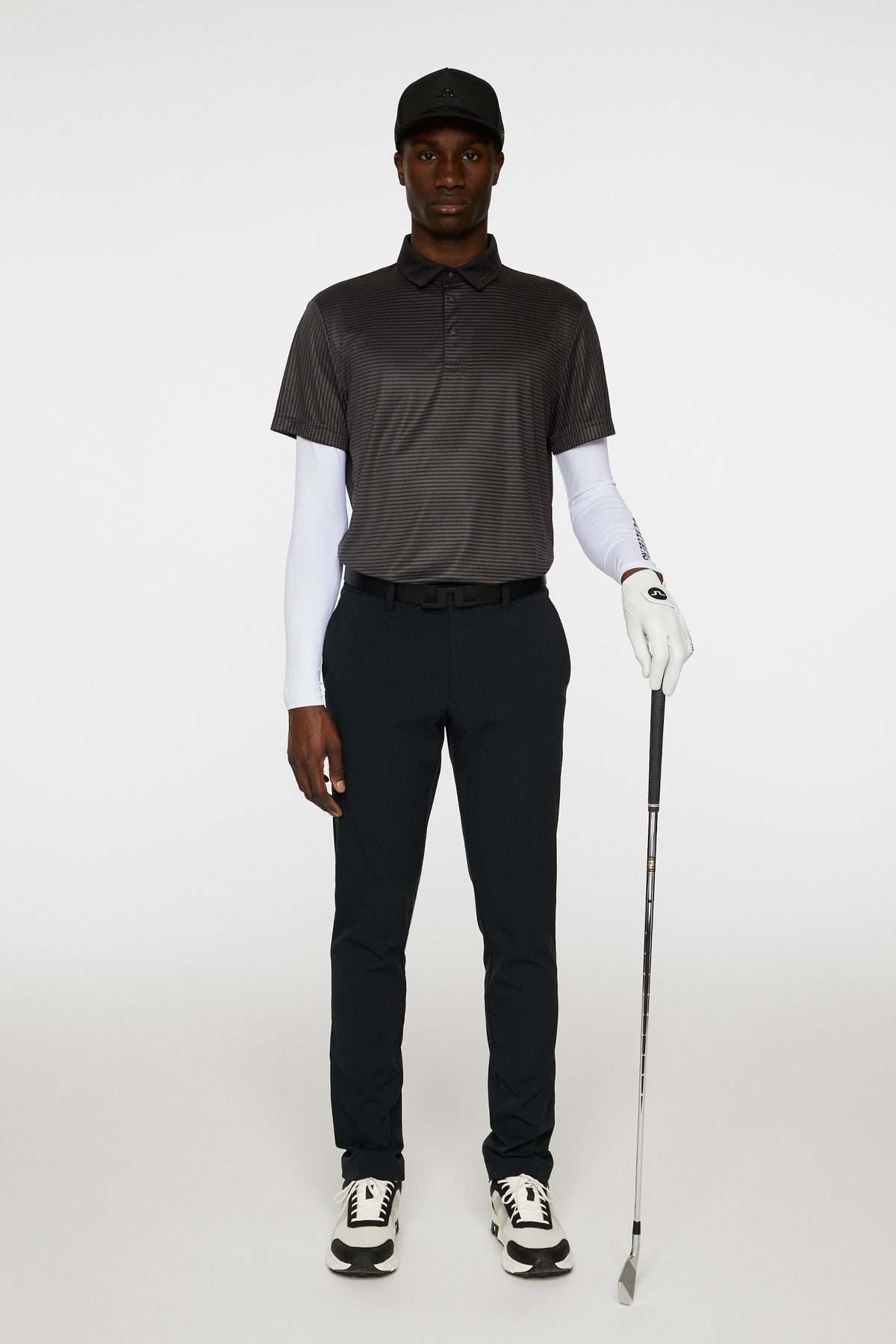 Marvin Stripe Polo in Asphalt by J.Lindeberg