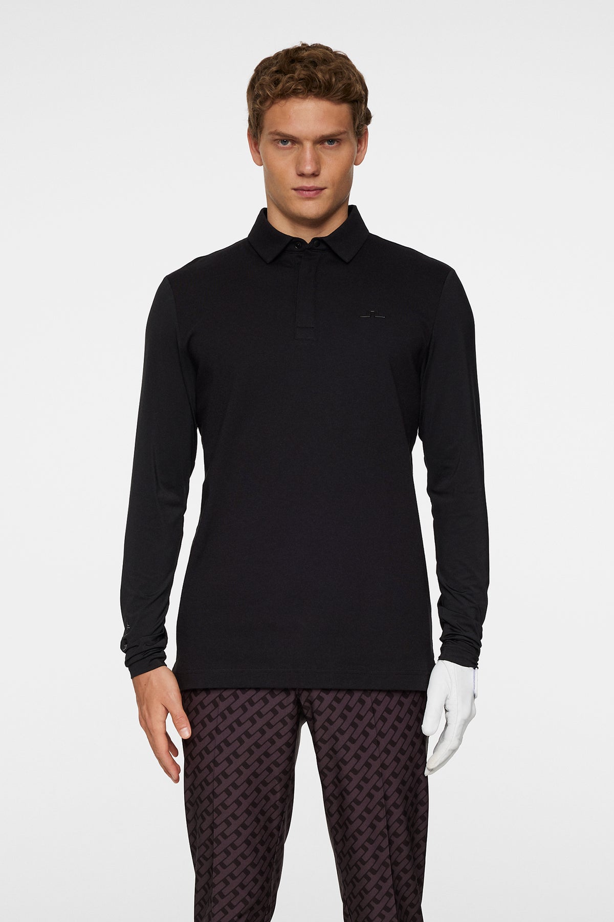 Sean Hybrid LS Polo in Black by J.Lindeberg