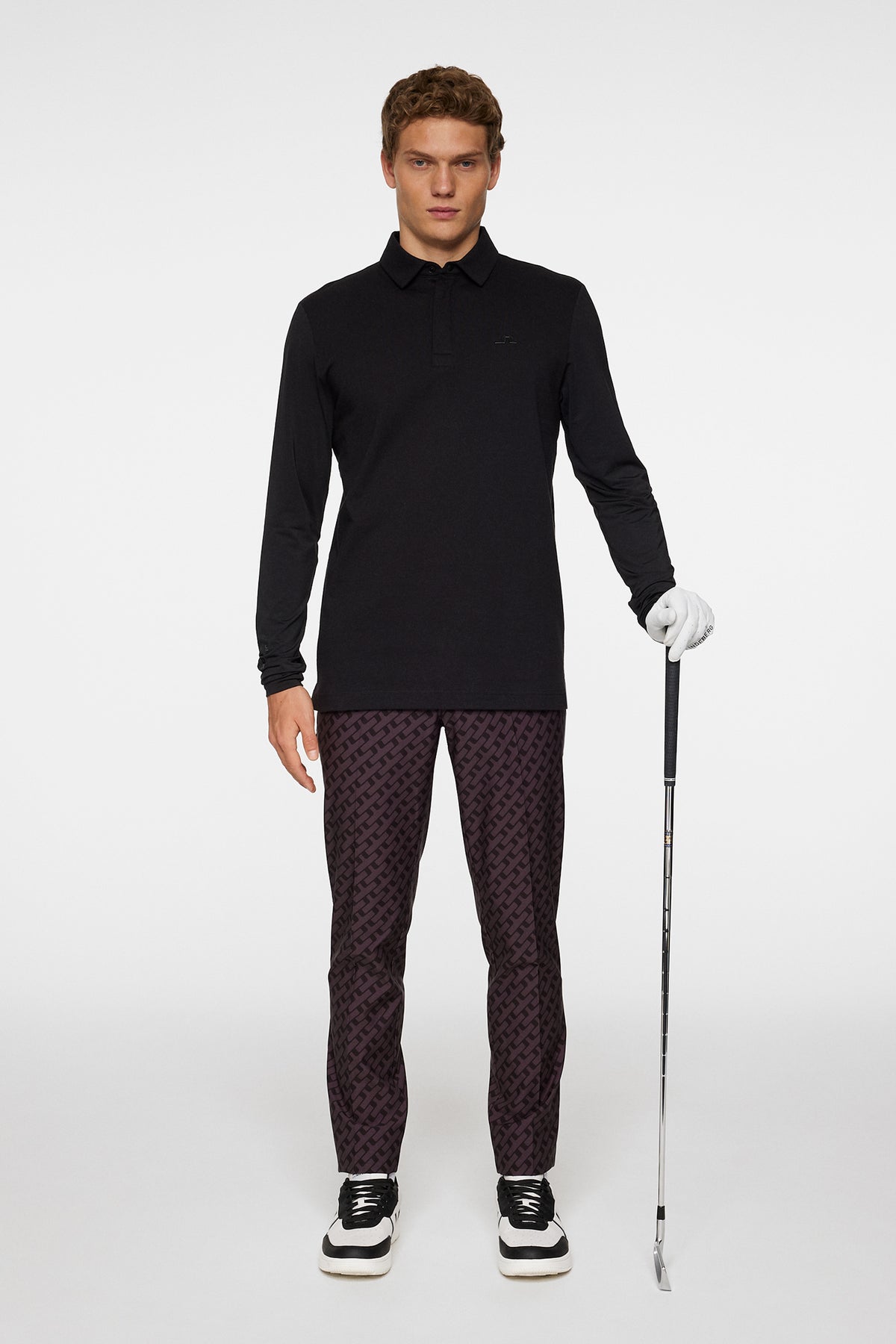 Sean Hybrid LS Polo in Black by J.Lindeberg