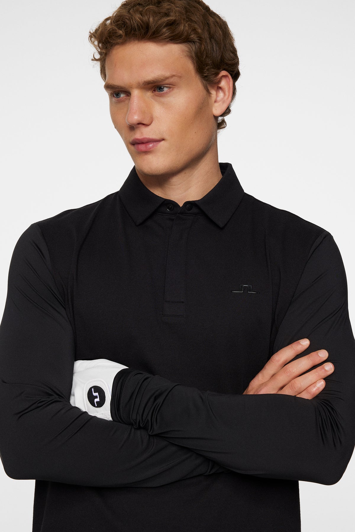 Sean Hybrid LS Polo in Black by J.Lindeberg