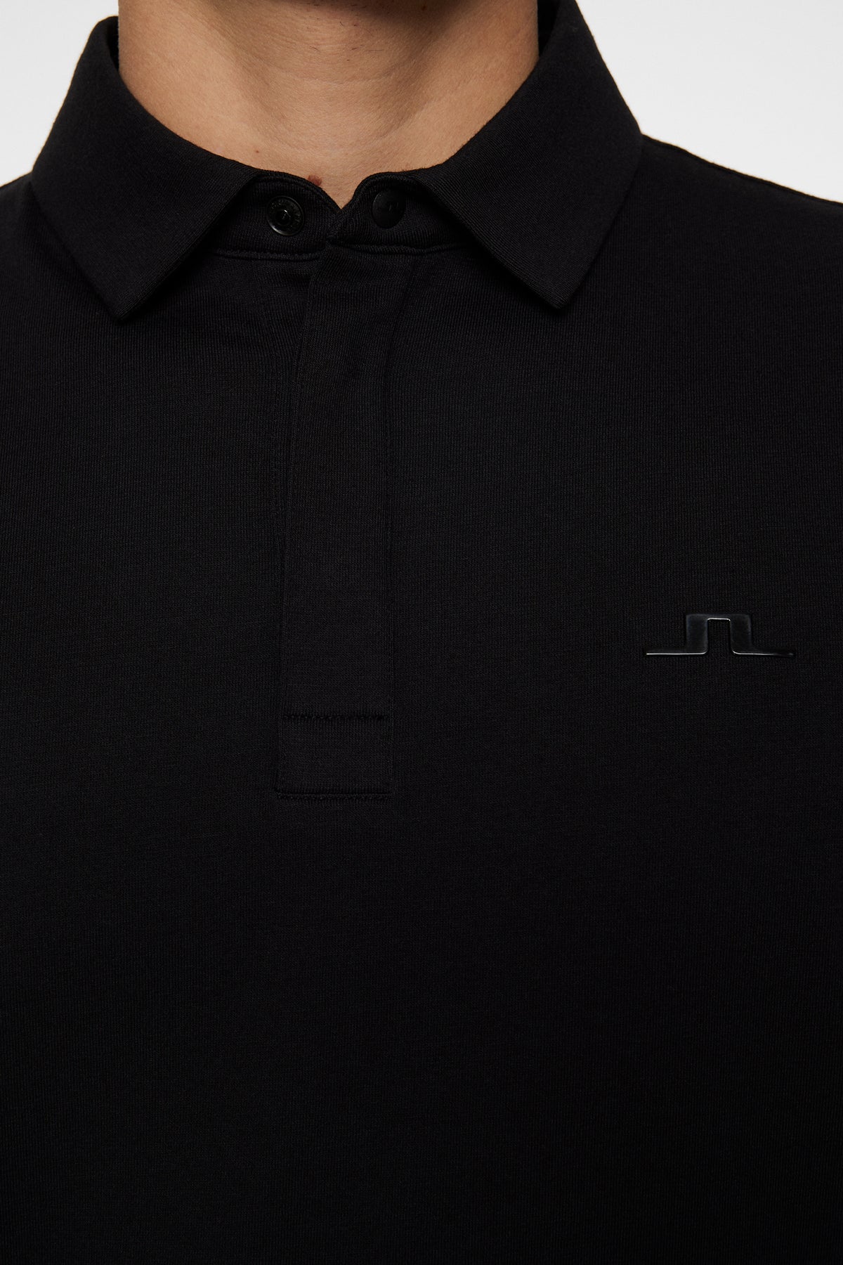 Sean Hybrid LS Polo in Black by J.Lindeberg