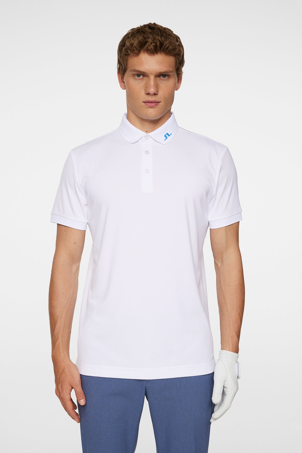 KV Print Polo in White by J.Lindeberg