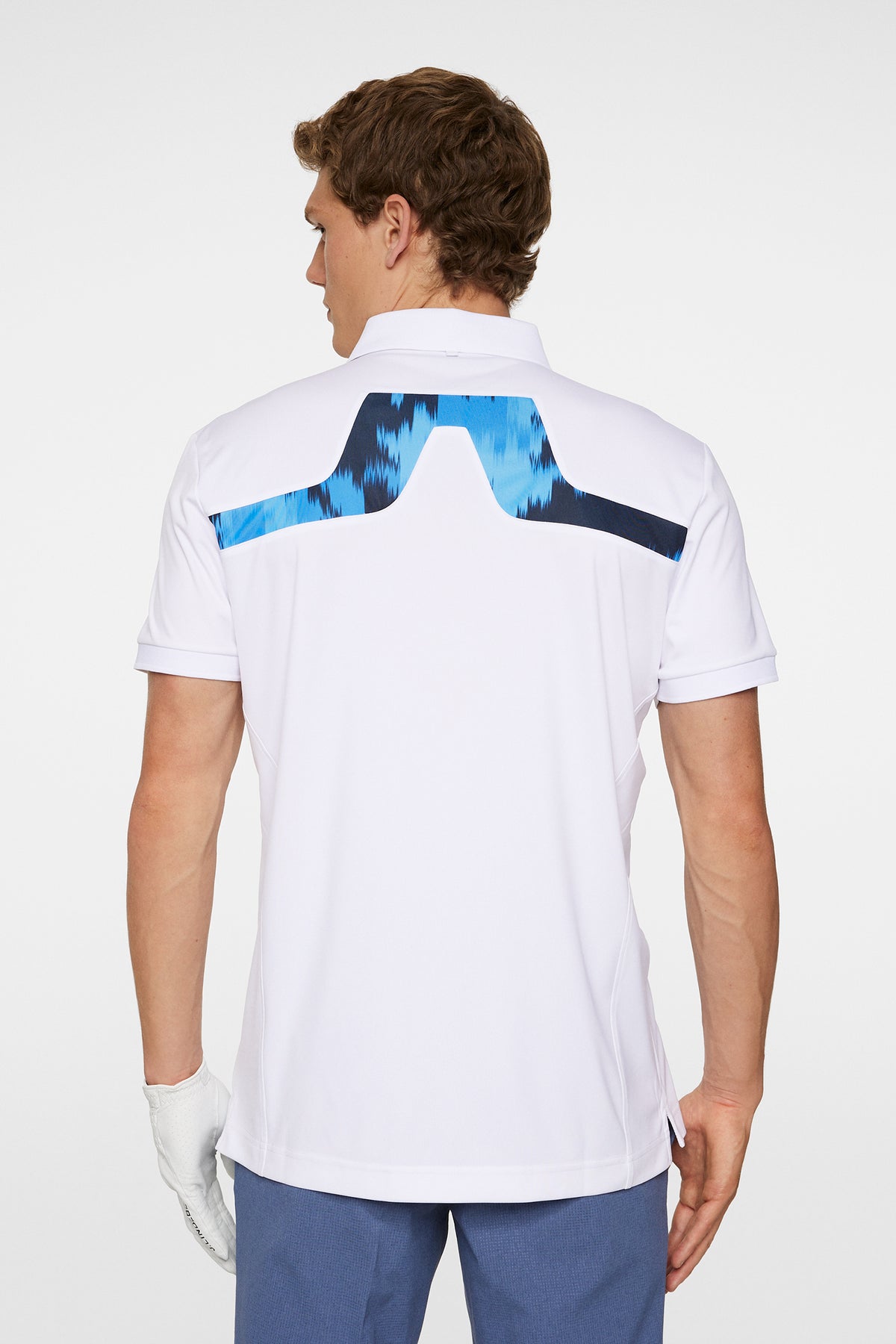 KV Print Polo in White by J.Lindeberg