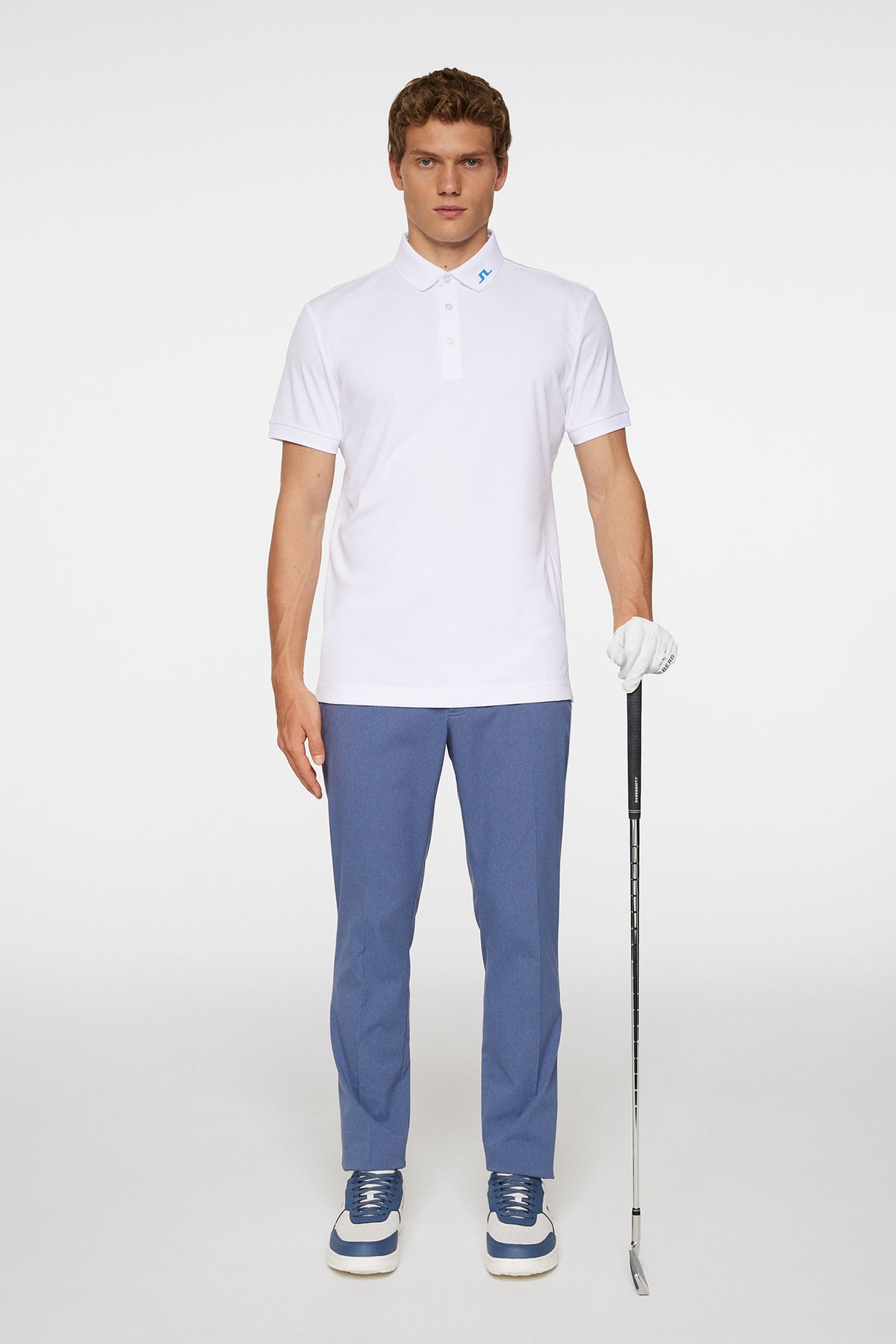 KV Print Polo in White by J.Lindeberg