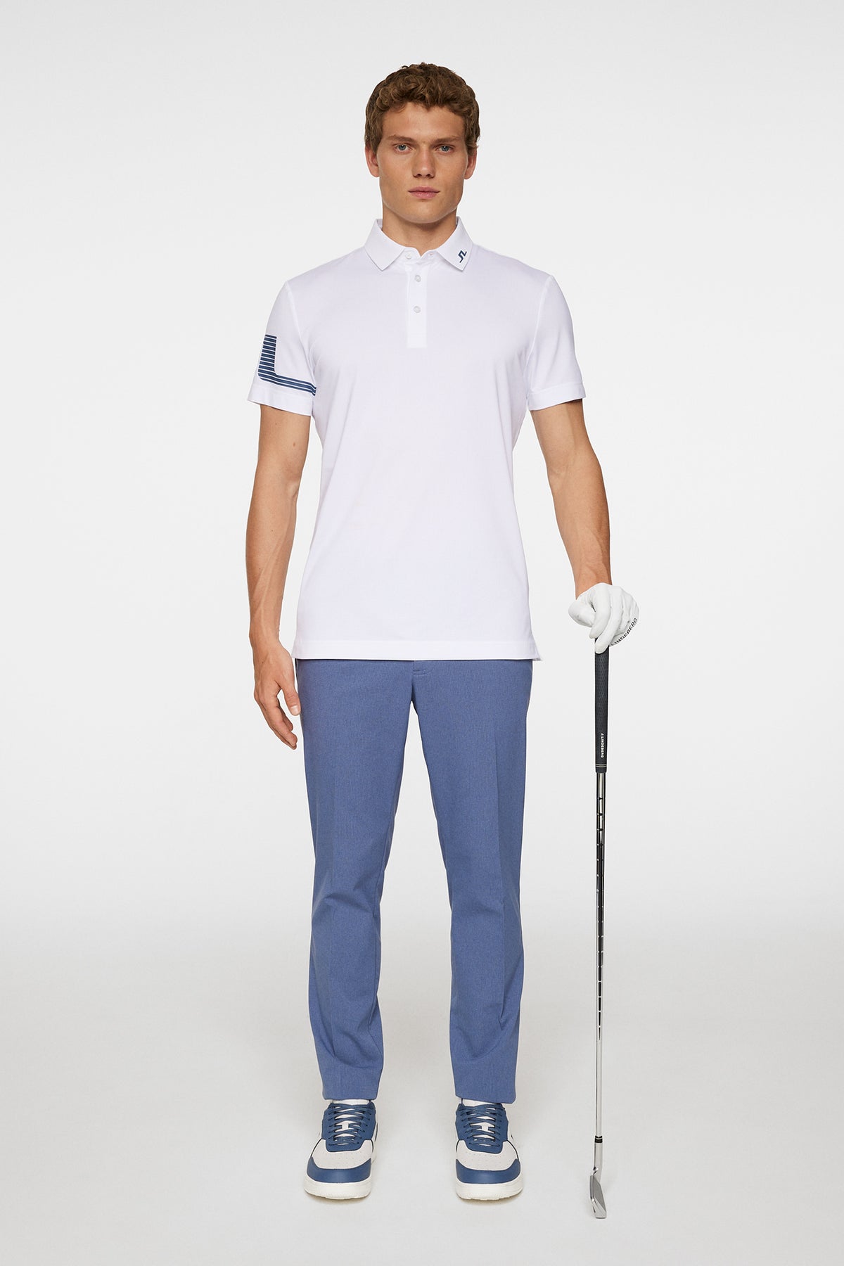 Heath Strike Polo in White by J.Lindeberg