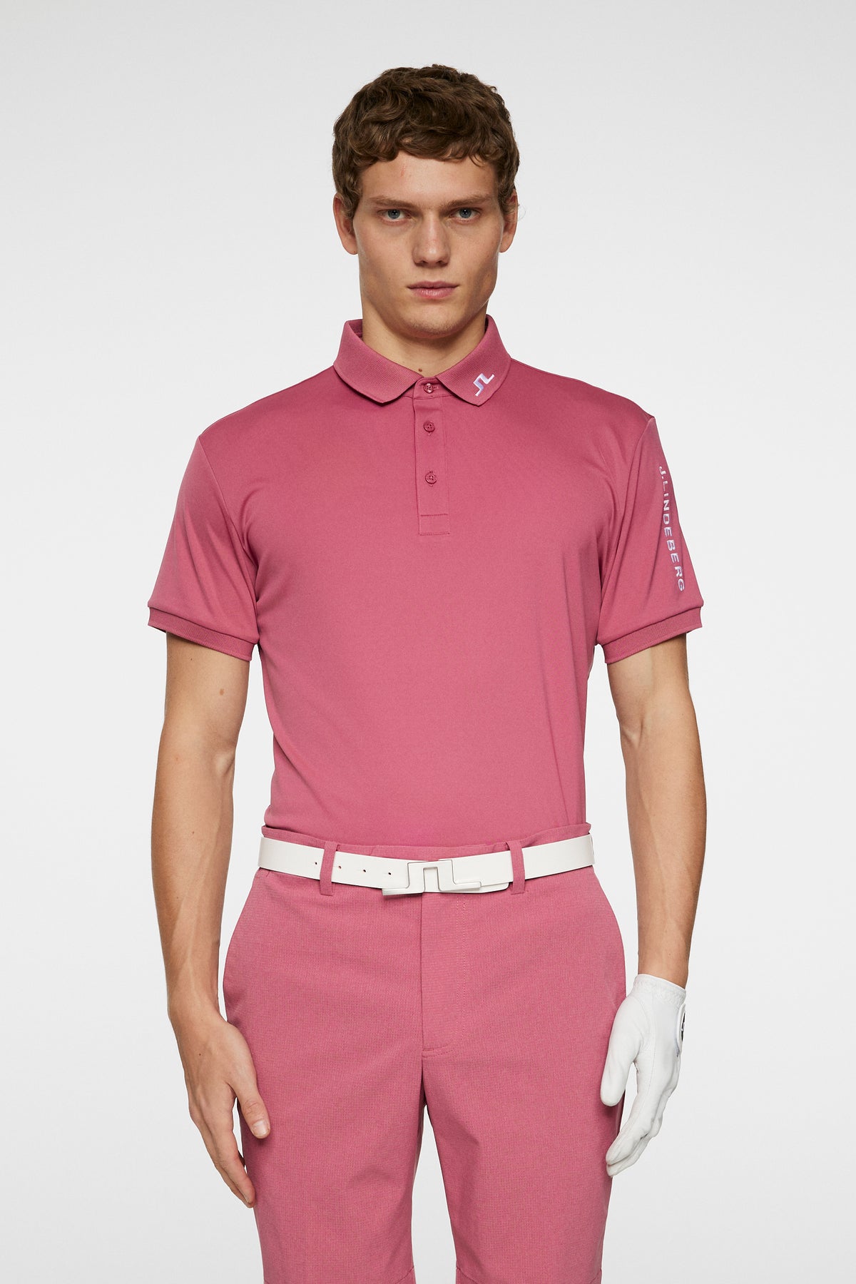 Tour Tech Polo in Rose Wine by J.Lindeberg