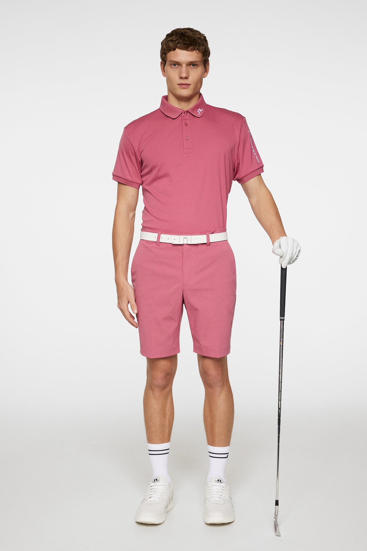 Tour Tech Polo in Rose Wine by J.Lindeberg