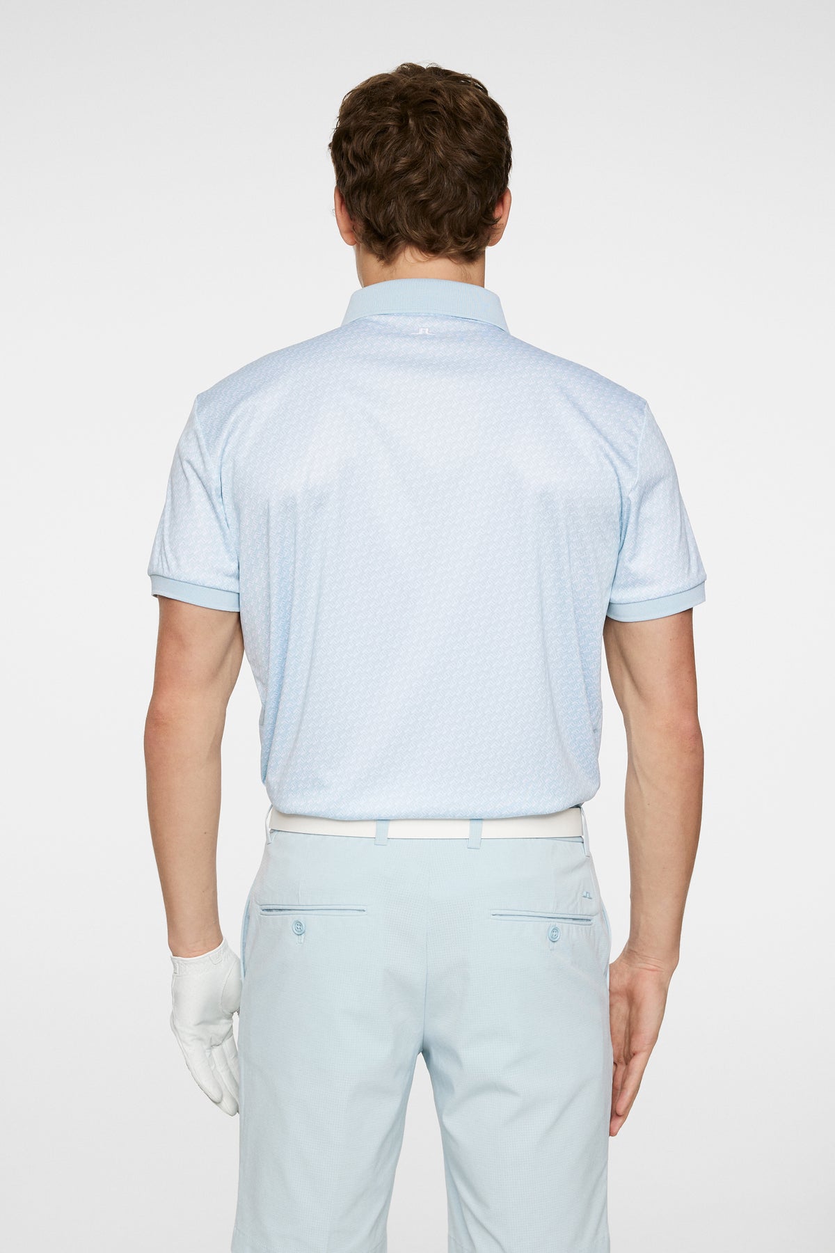 Tour Tech Print Polo in Shadow Bridge Winter Sky S by J.Lindeberg