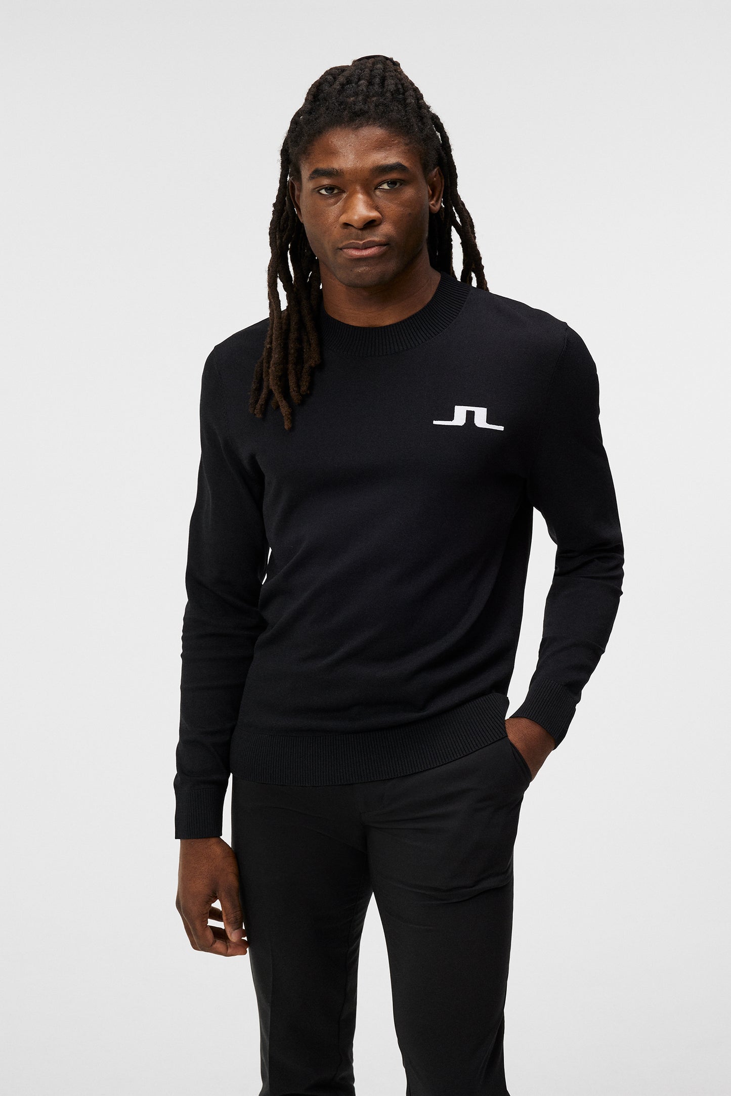 Gus Knitted Sweater in Black by J.Lindeberg