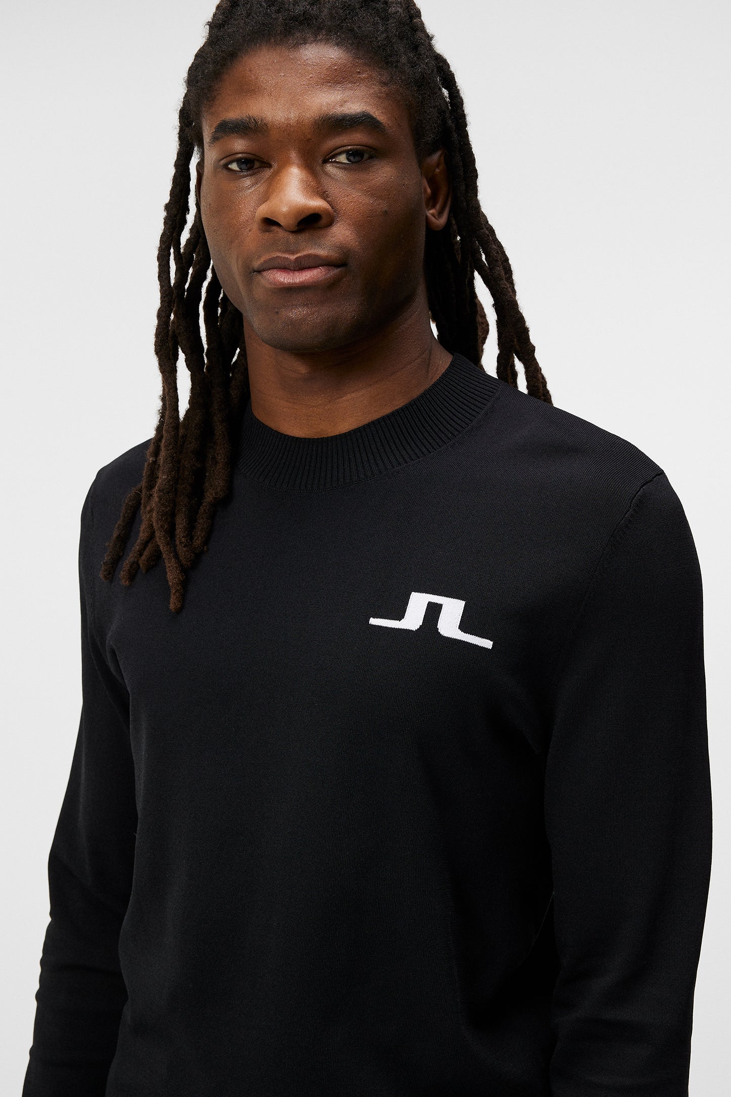 Gus Knitted Sweater in Black by J.Lindeberg
