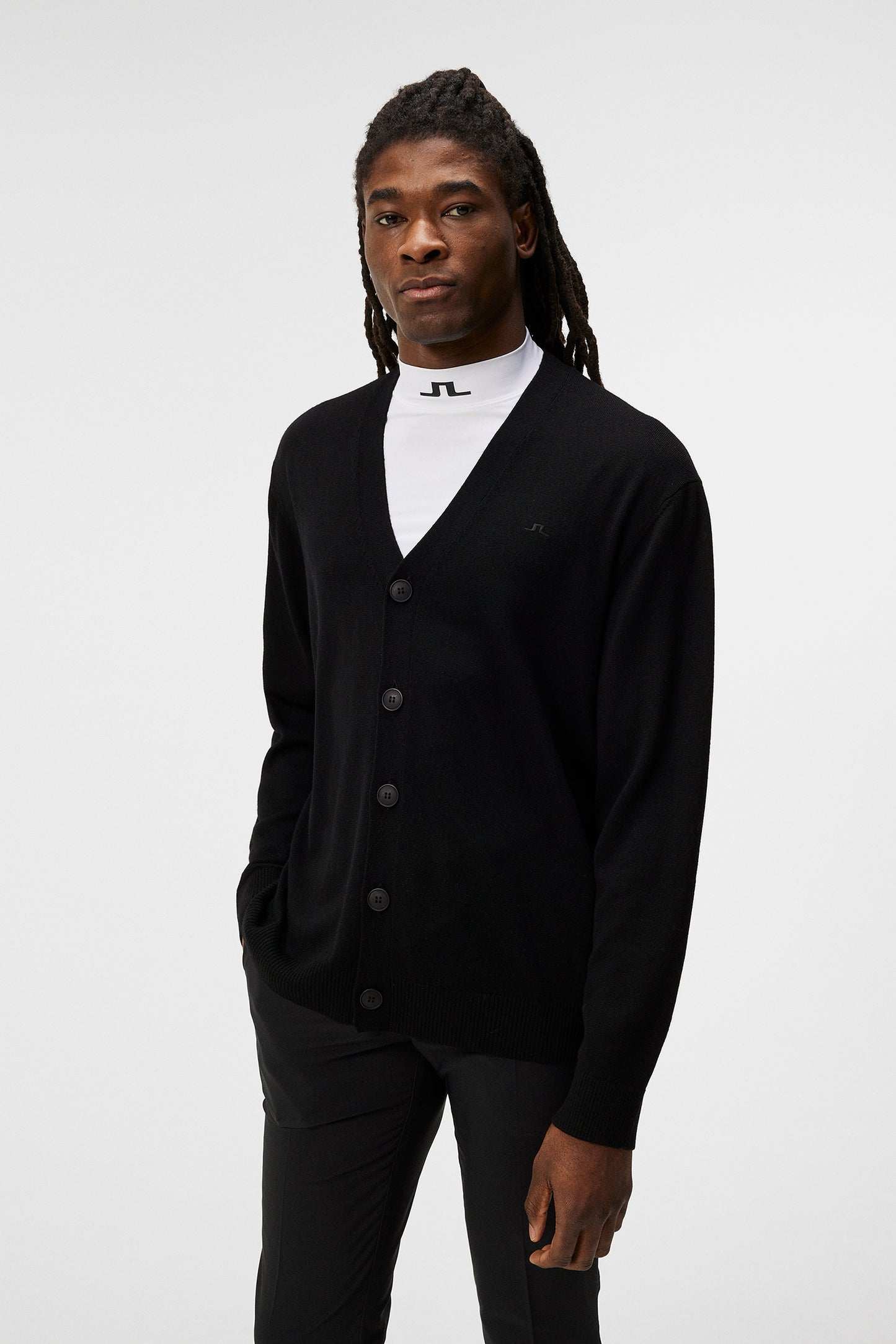 Lucas Knitted Cardigan in Black by J.Lindeberg