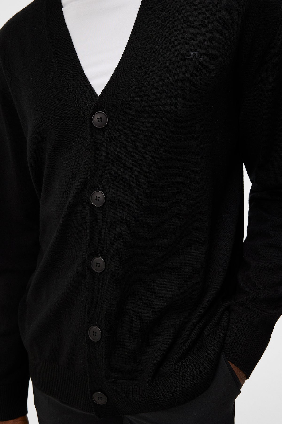Lucas Knitted Cardigan in Black by J.Lindeberg