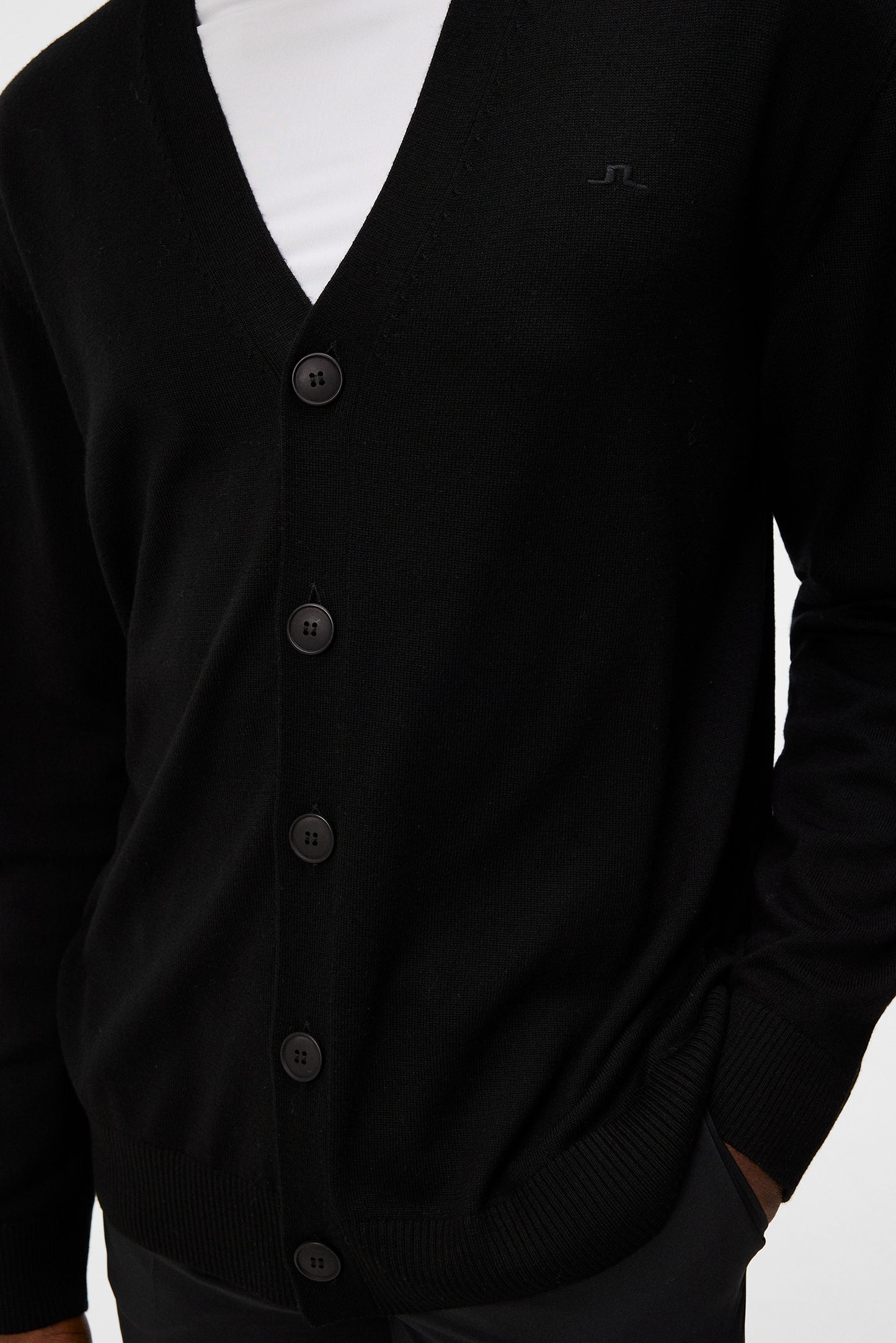 Lucas Knitted Cardigan in Black by J.Lindeberg