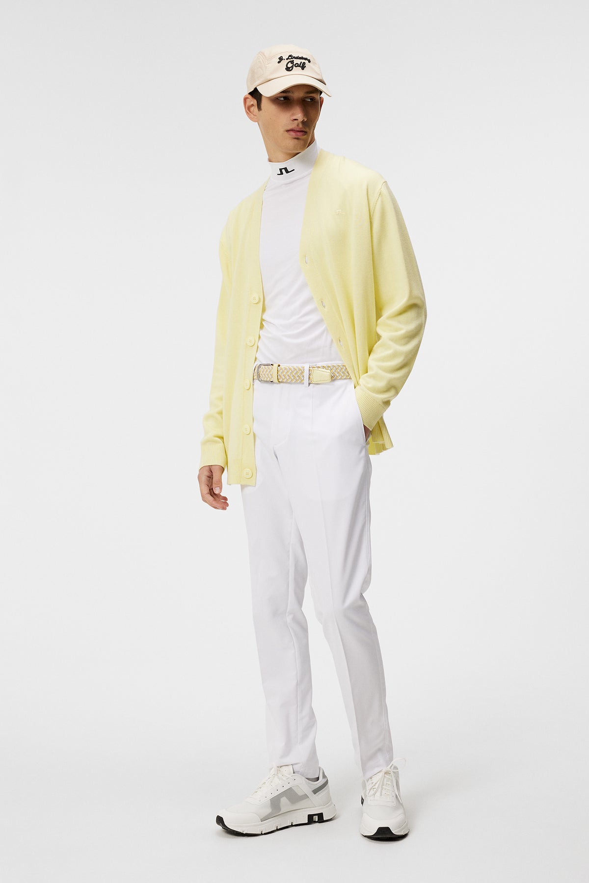 Lucas Knitted Cardigan in Wax Yellow by J.Lindeberg