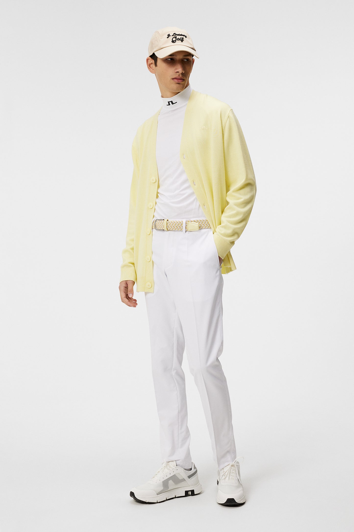 Lucas Knitted Cardigan in Wax Yellow by J.Lindeberg