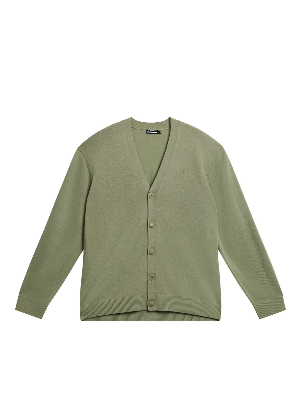 Lucas Knitted Cardigan in Oil Green by J.Lindeberg