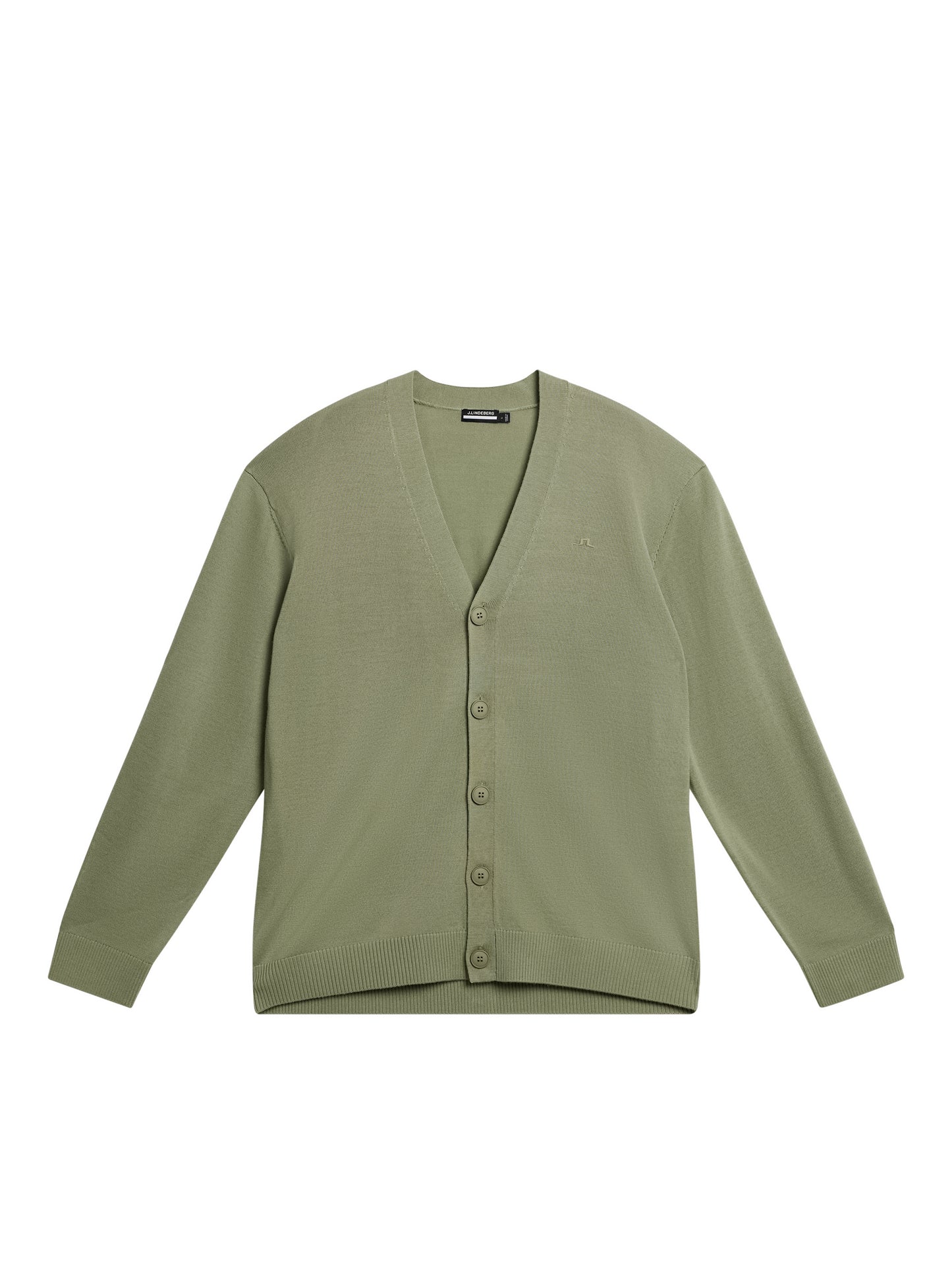 Lucas Knitted Cardigan in Oil Green by J.Lindeberg