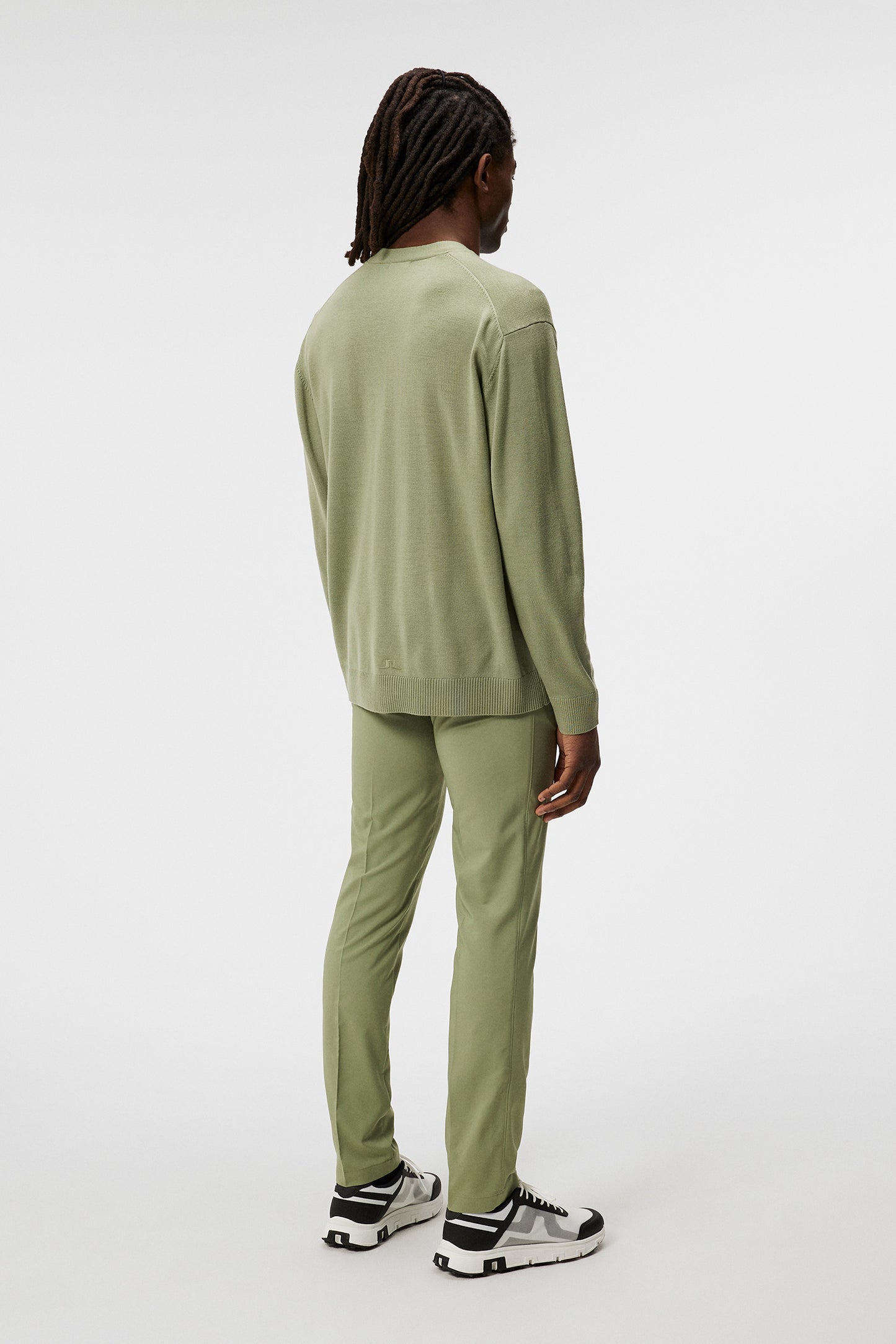 Lucas Knitted Cardigan in Oil Green by J.Lindeberg