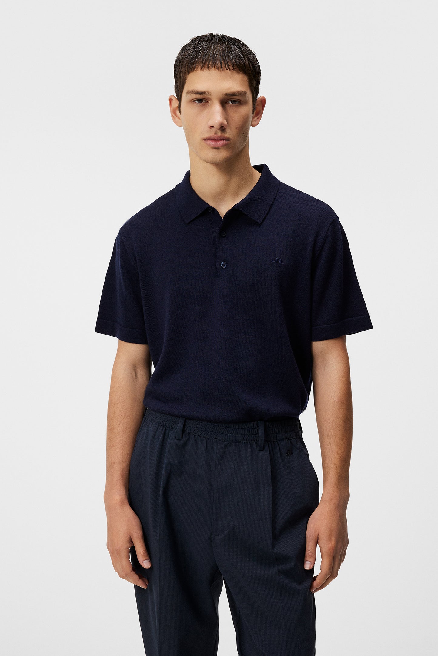 Lear Knitted Shirt in JL Navy by J.Lindeberg