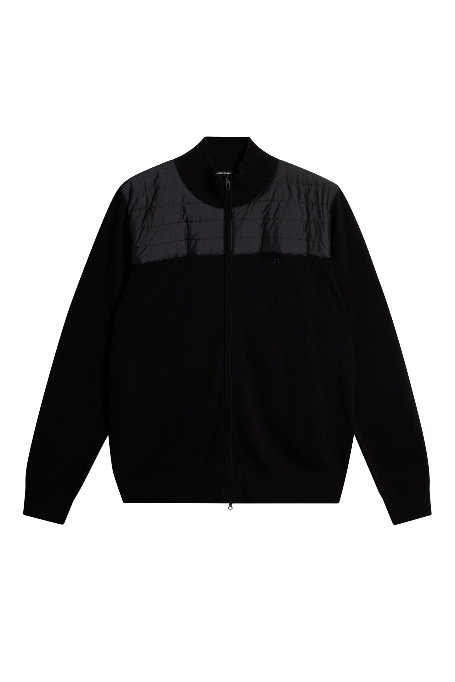 Bridge Knitted  Hybrid Sweater in Black by J.Lindeberg
