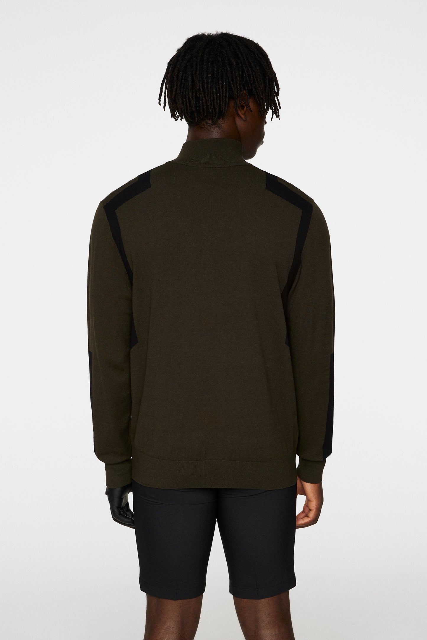 Kendrick Knitted Zip Sweater in Forest Green by J.Lindeberg
