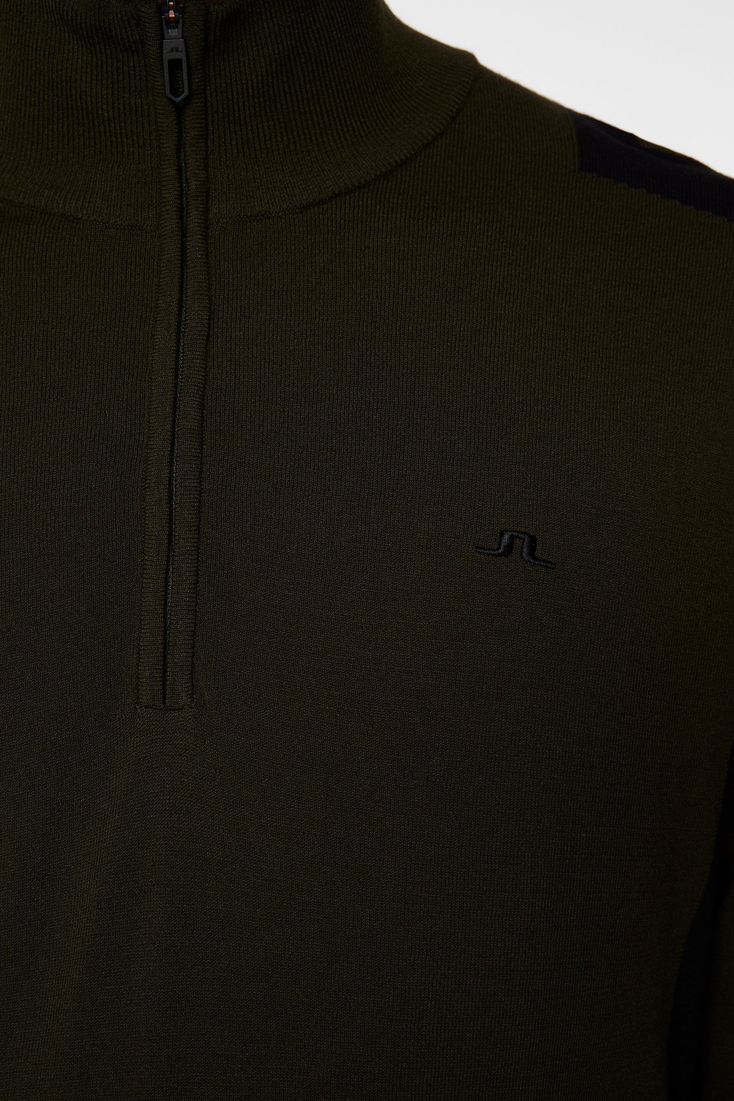 Kendrick Knitted Zip Sweater in Forest Green by J.Lindeberg