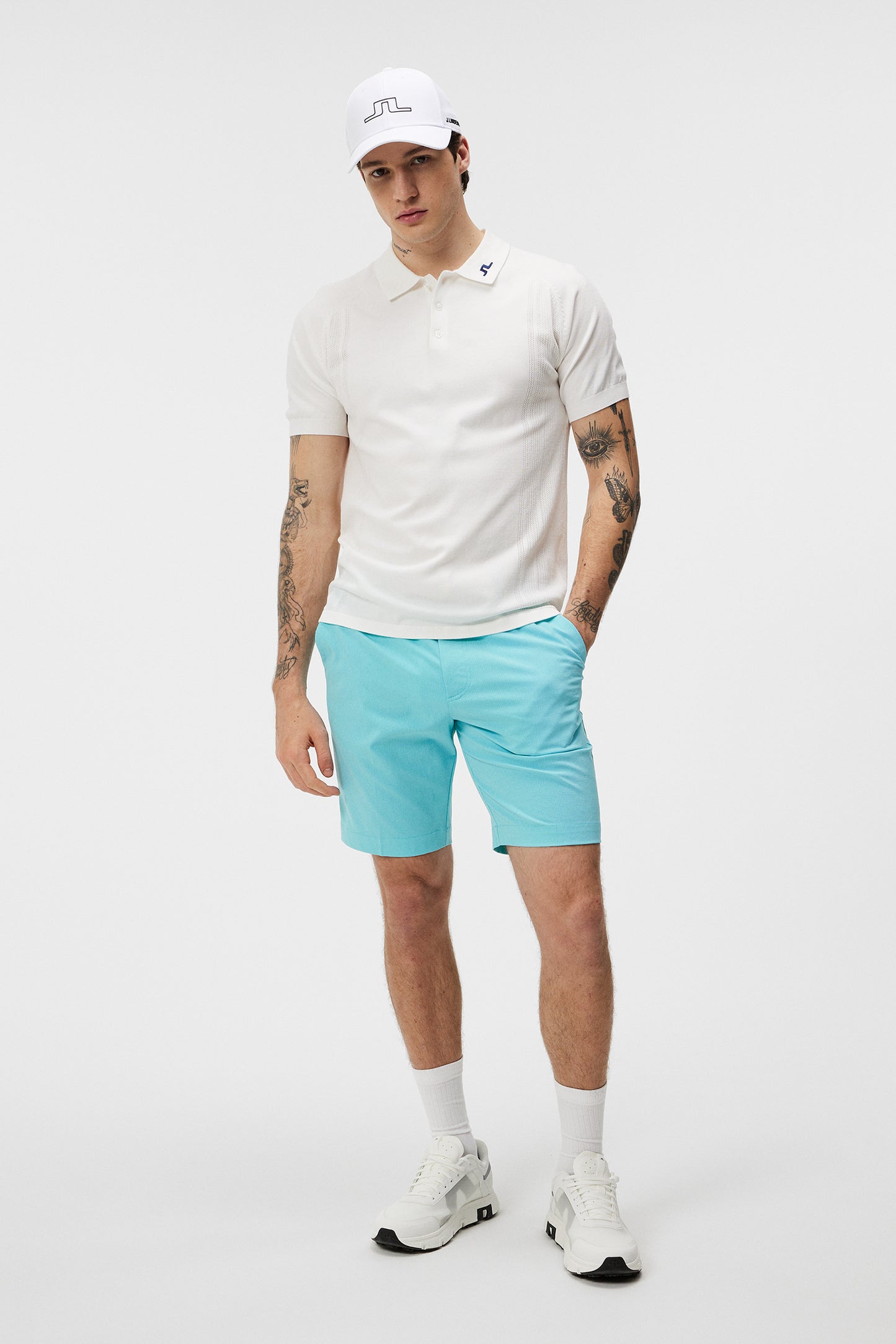 Martines Knitted Shirt in White by J.Lindeberg