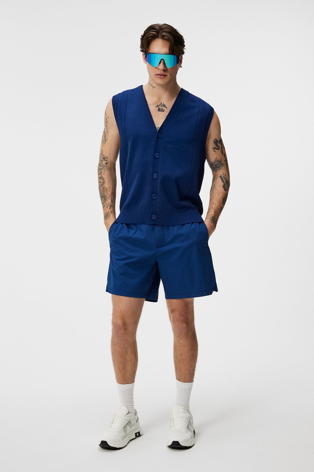 Markus Knitted Vest in Estate Blue by J.Lindeberg