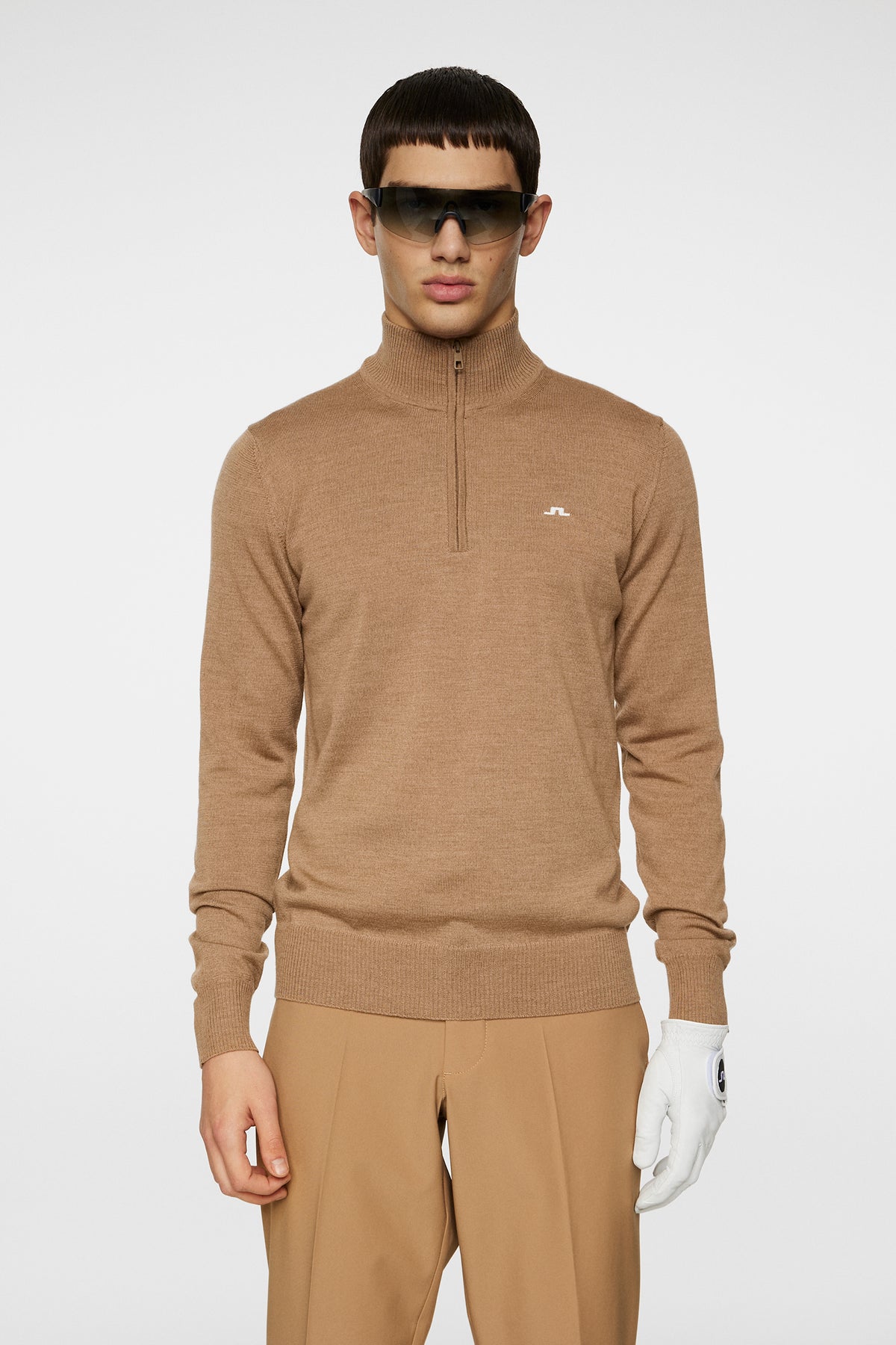 Kian Zipped Sweater in Tigers Eye by J.Lindeberg