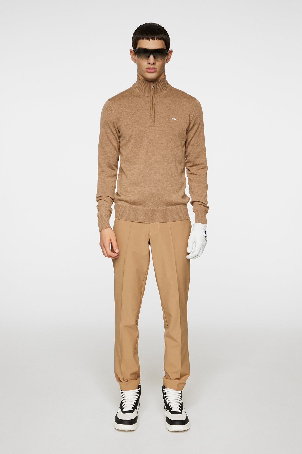 Kian Zipped Sweater in Tigers Eye by J.Lindeberg