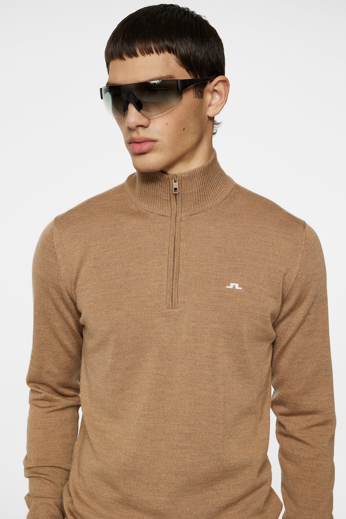 Kian Zipped Sweater in Tigers Eye by J.Lindeberg