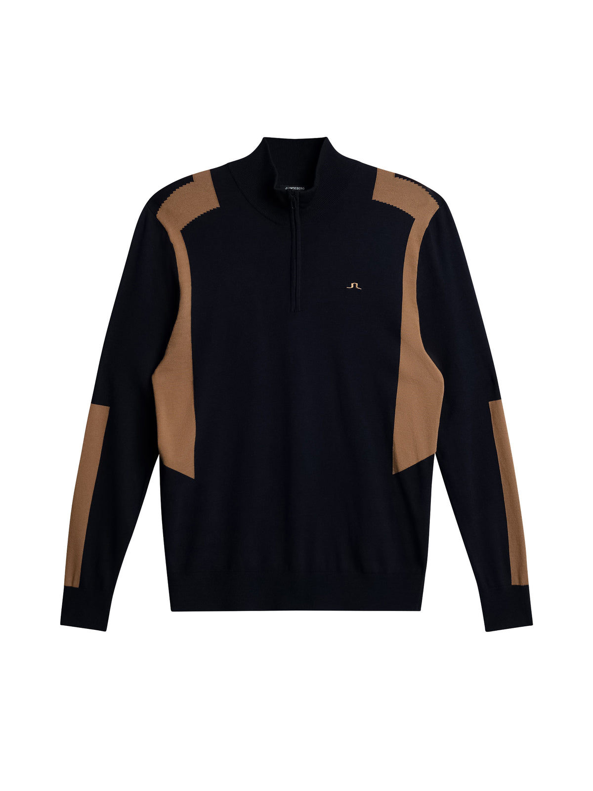 Kendrick Knitted Zip Sweater in Tigers Eye by J.Lindeberg