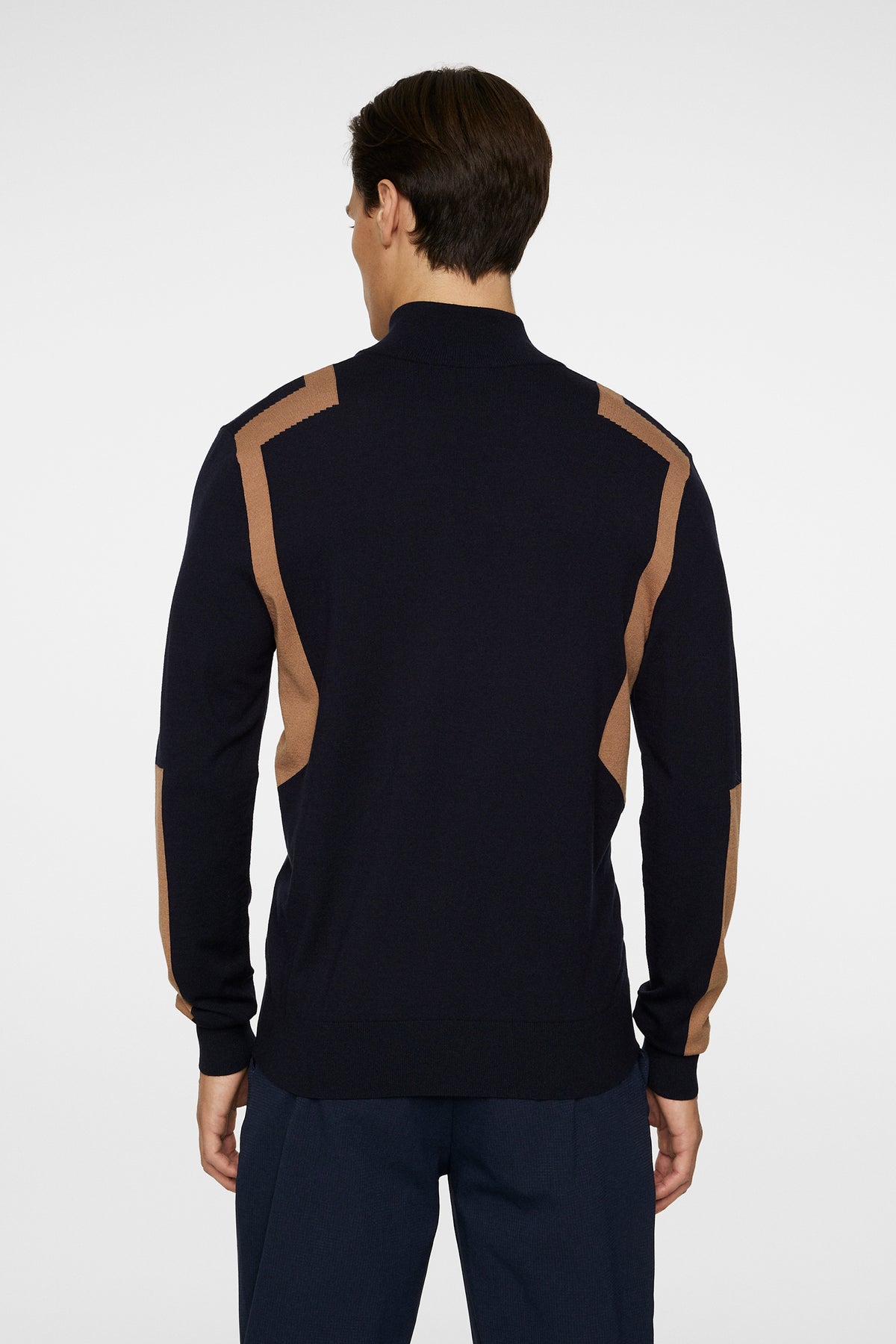 Kendrick Knitted Zip Sweater in Tigers Eye by J.Lindeberg