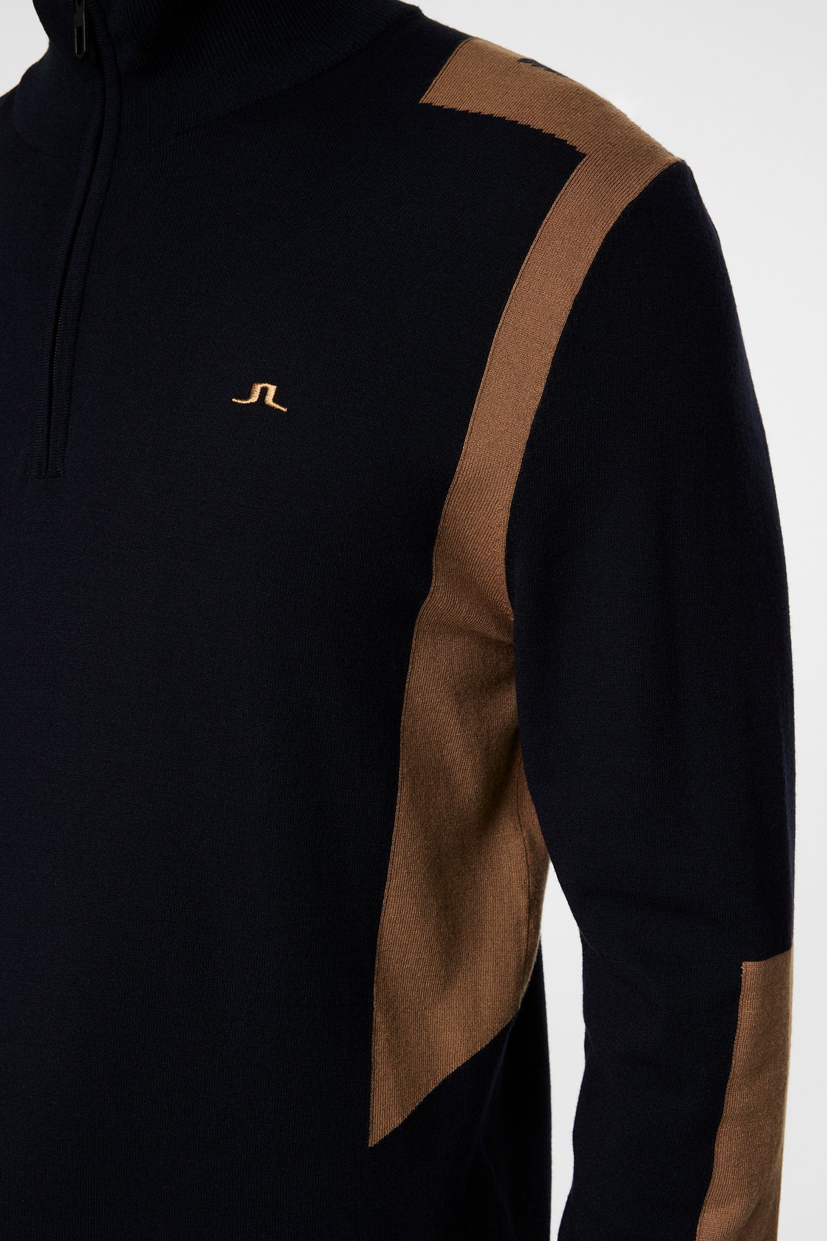 Kendrick Knitted Zip Sweater in Tigers Eye by J.Lindeberg