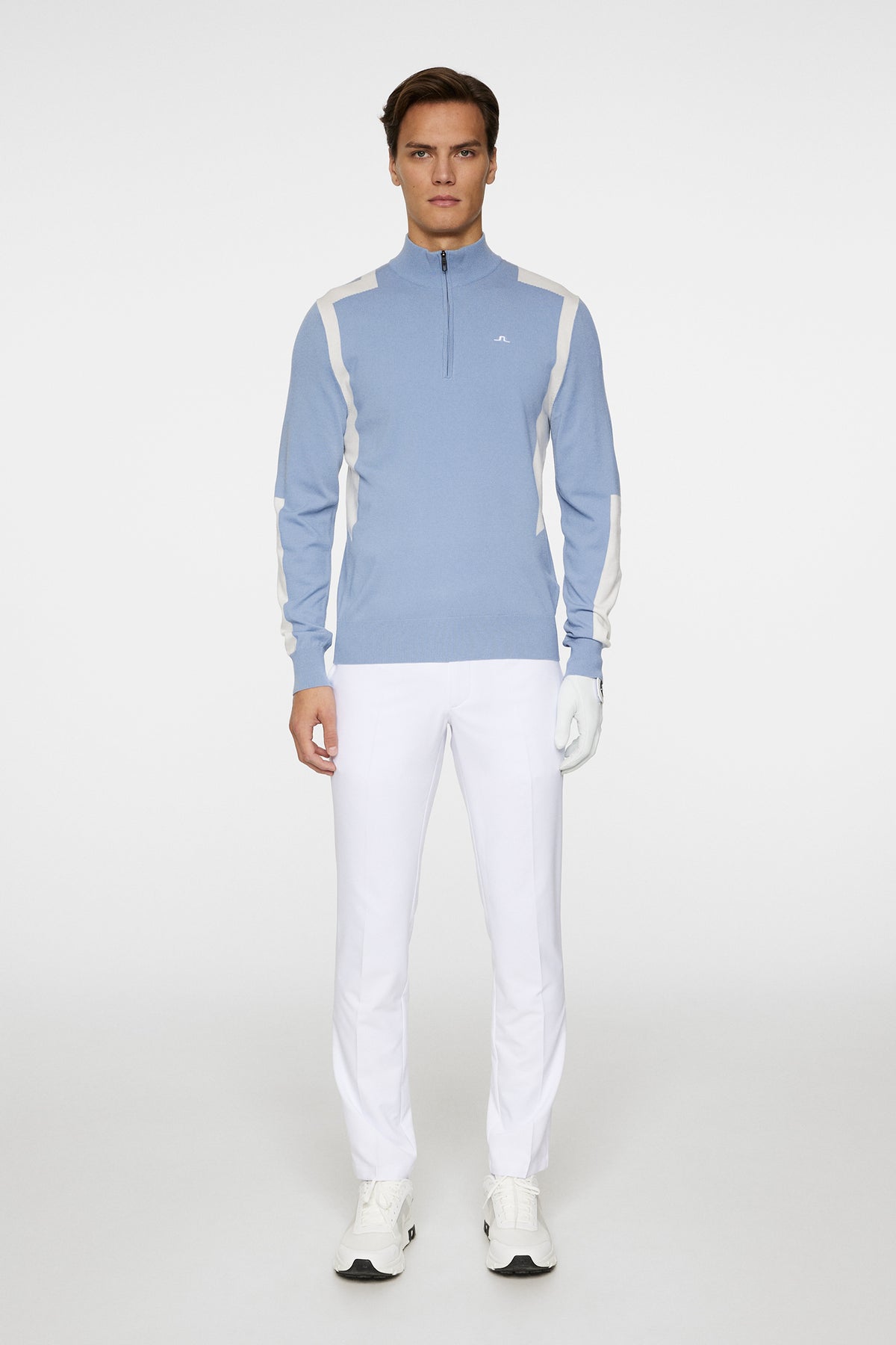 Kendrick Knitted Zip Sweater in Rain Washed by J.Lindeberg