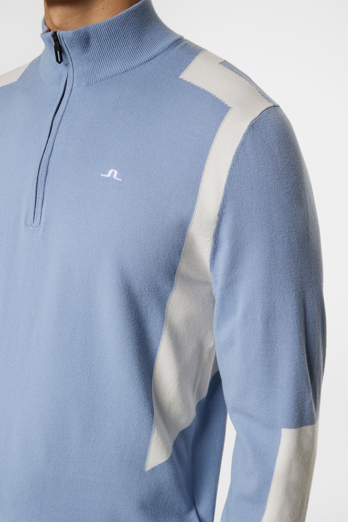 Kendrick Knitted Zip Sweater in Rain Washed by J.Lindeberg