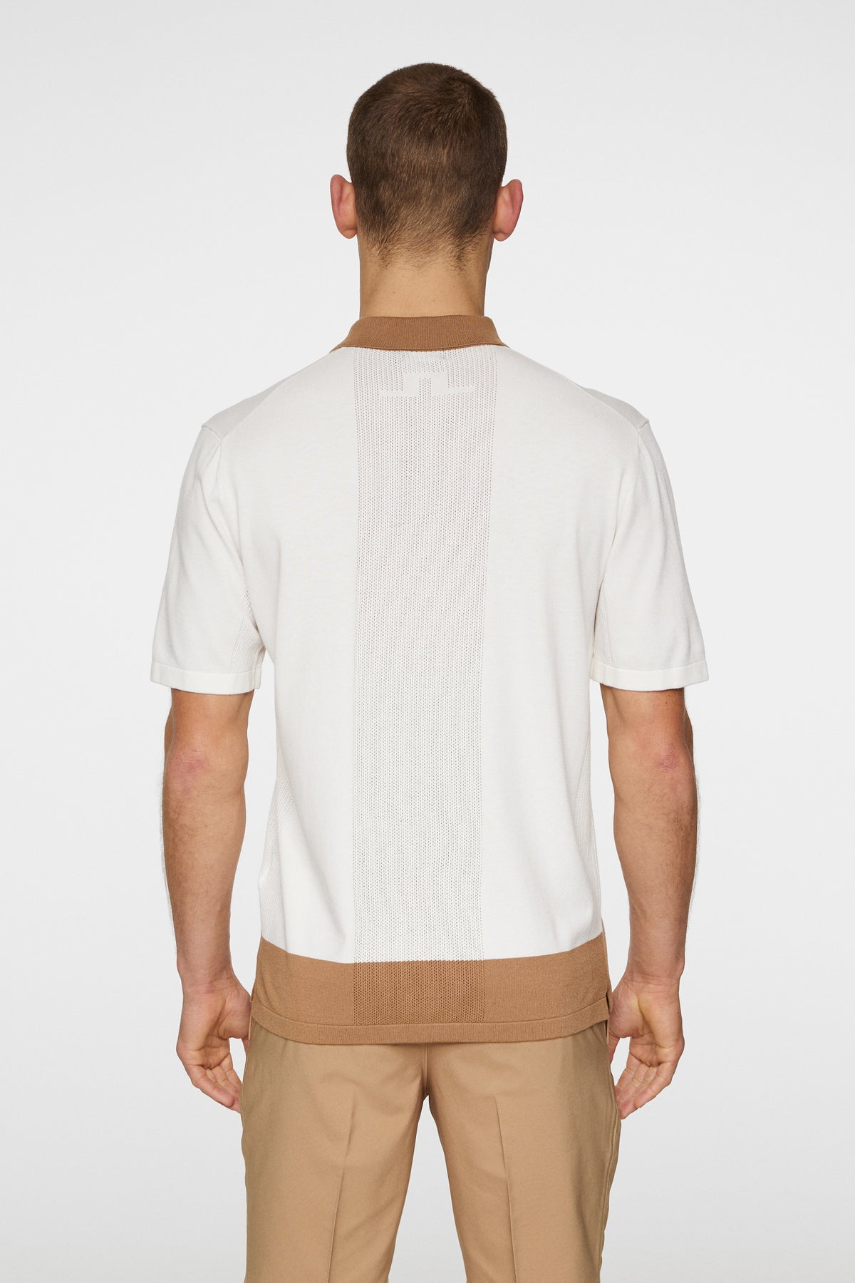 Rue Knitted Polo Shirt in White by J.Lindeberg