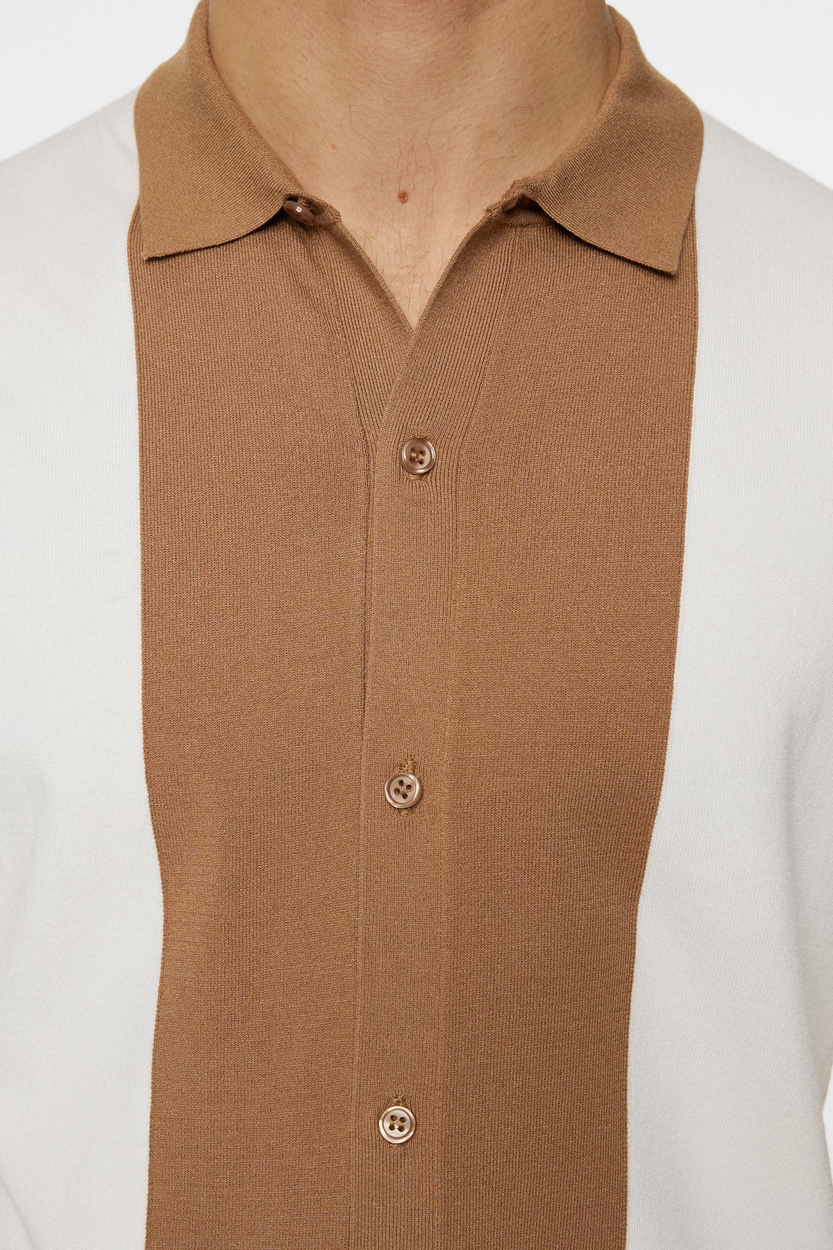Rue Knitted Polo Shirt in White by J.Lindeberg