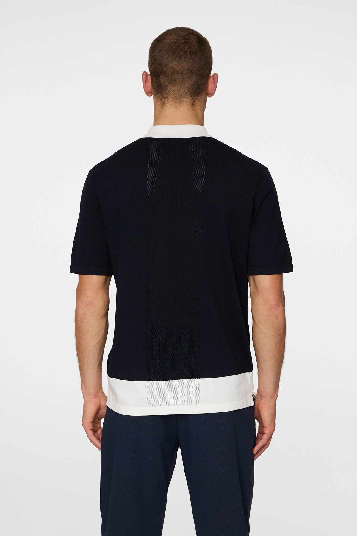 Rue Knitted Polo Shirt in JL Navy by J.Lindeberg