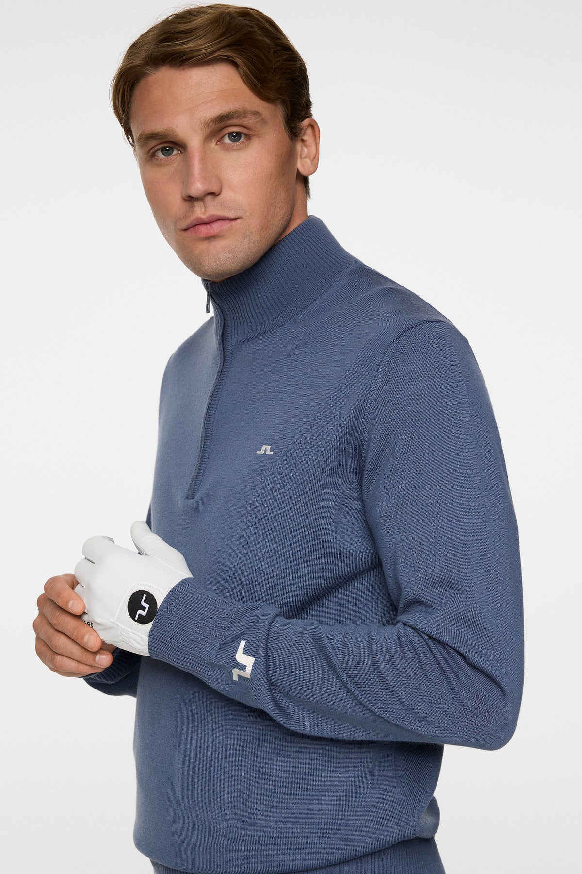 Kian Zipped Sweater in Vintage Indigo by J.Lindeberg