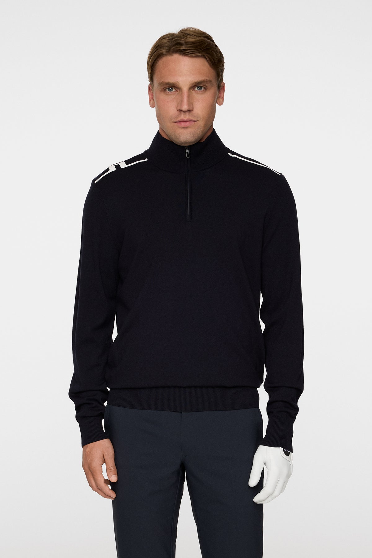 Mac Knitted Zip Sweater in JL Navy by J.Lindeberg