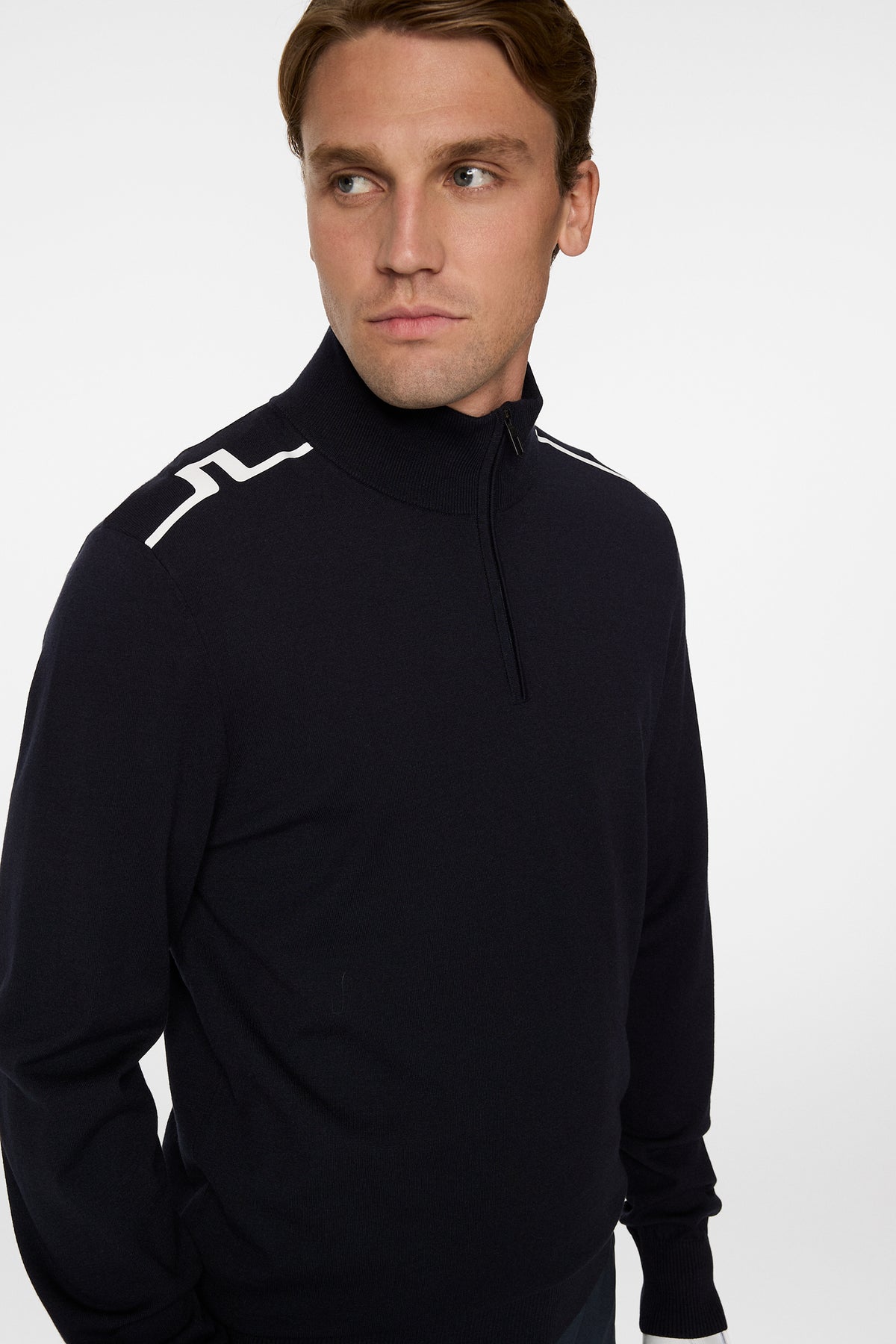 Mac Knitted Zip Sweater in JL Navy by J.Lindeberg