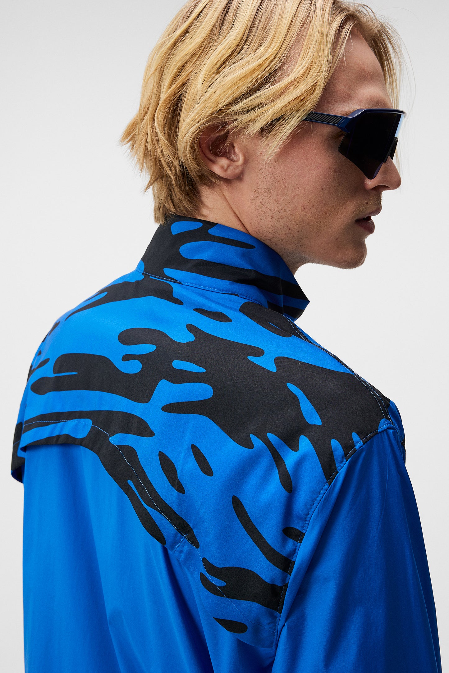 Lear printed Wind jacket in Neptune Nautical Blue by J.Lindeberg