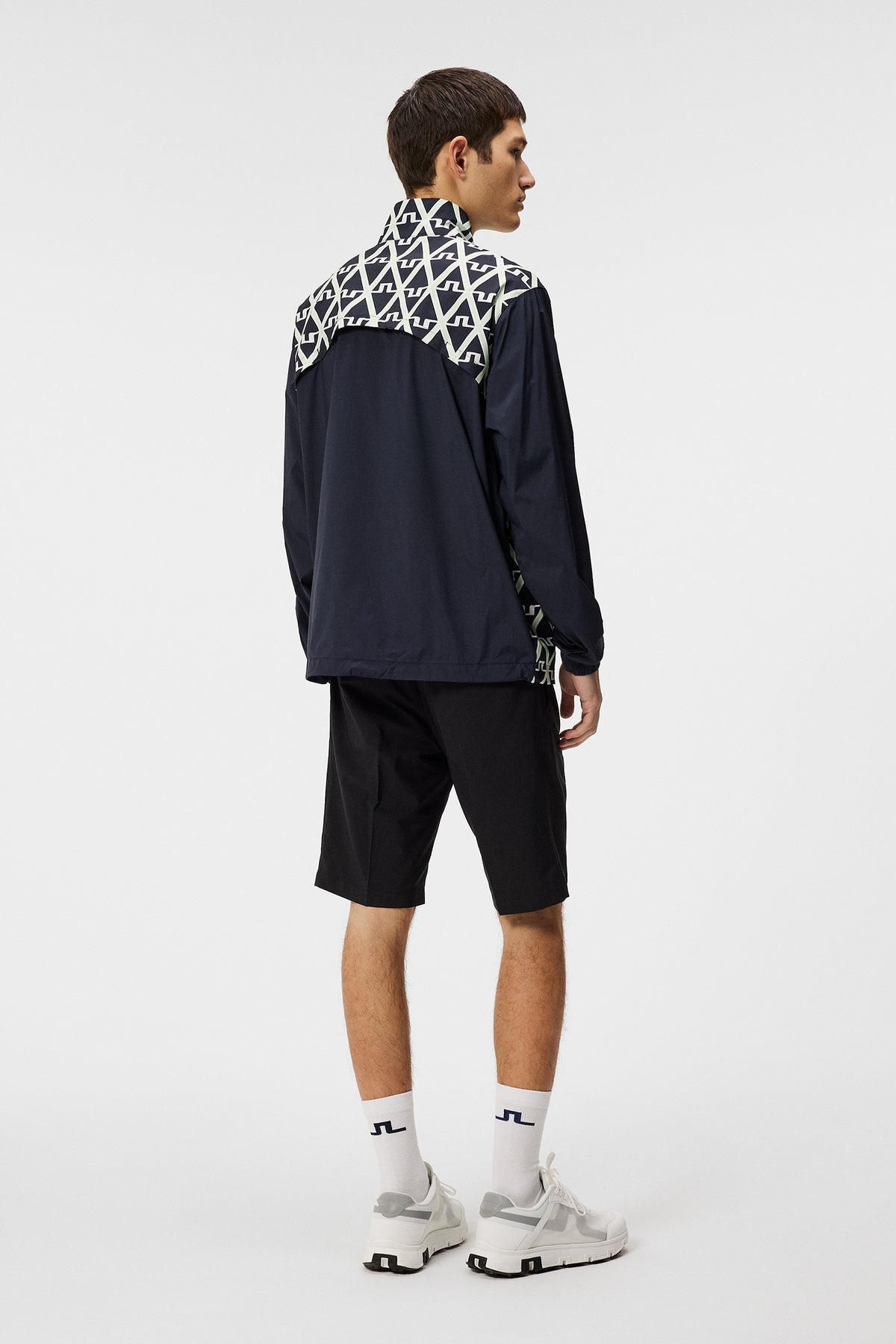 Lear printed Wind jacket in Geo JL Navy by J.Lindeberg