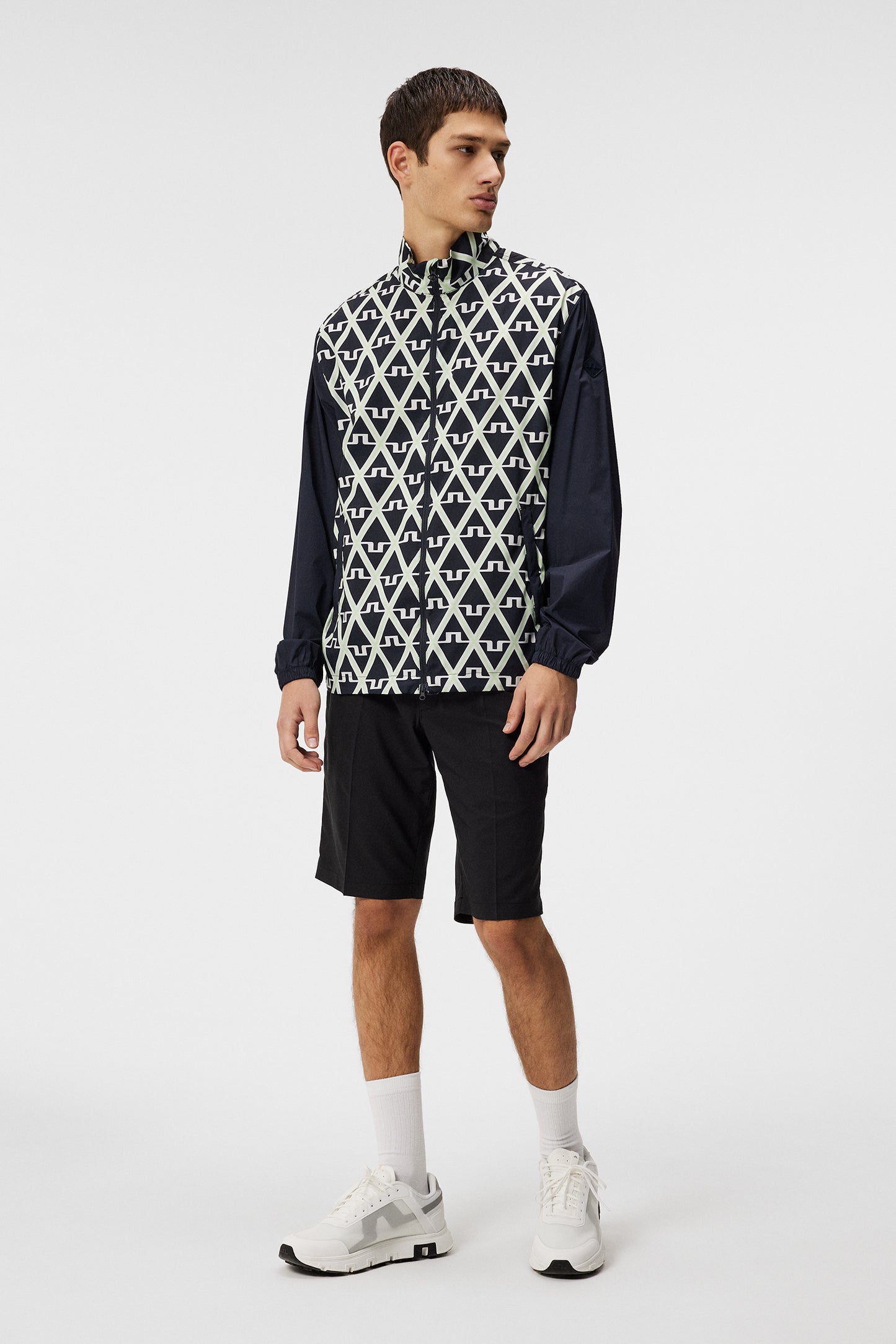 Lear printed Wind jacket in Geo JL Navy by J.Lindeberg