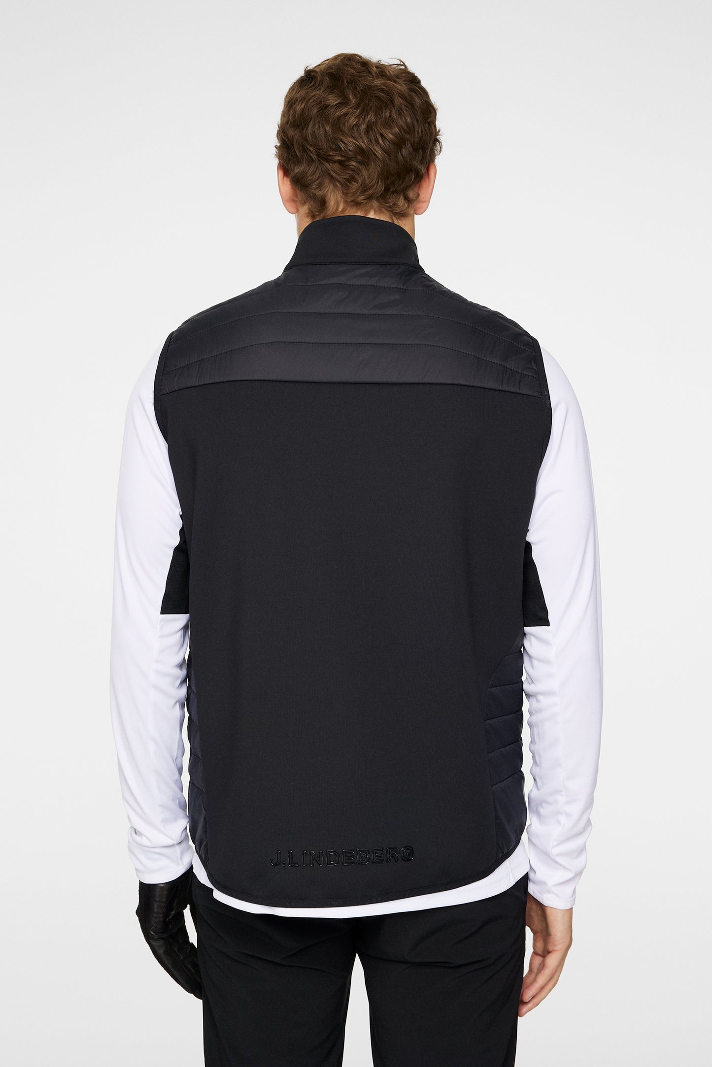 Holden Quilt Hybrid Vest in Black by J.Lindeberg